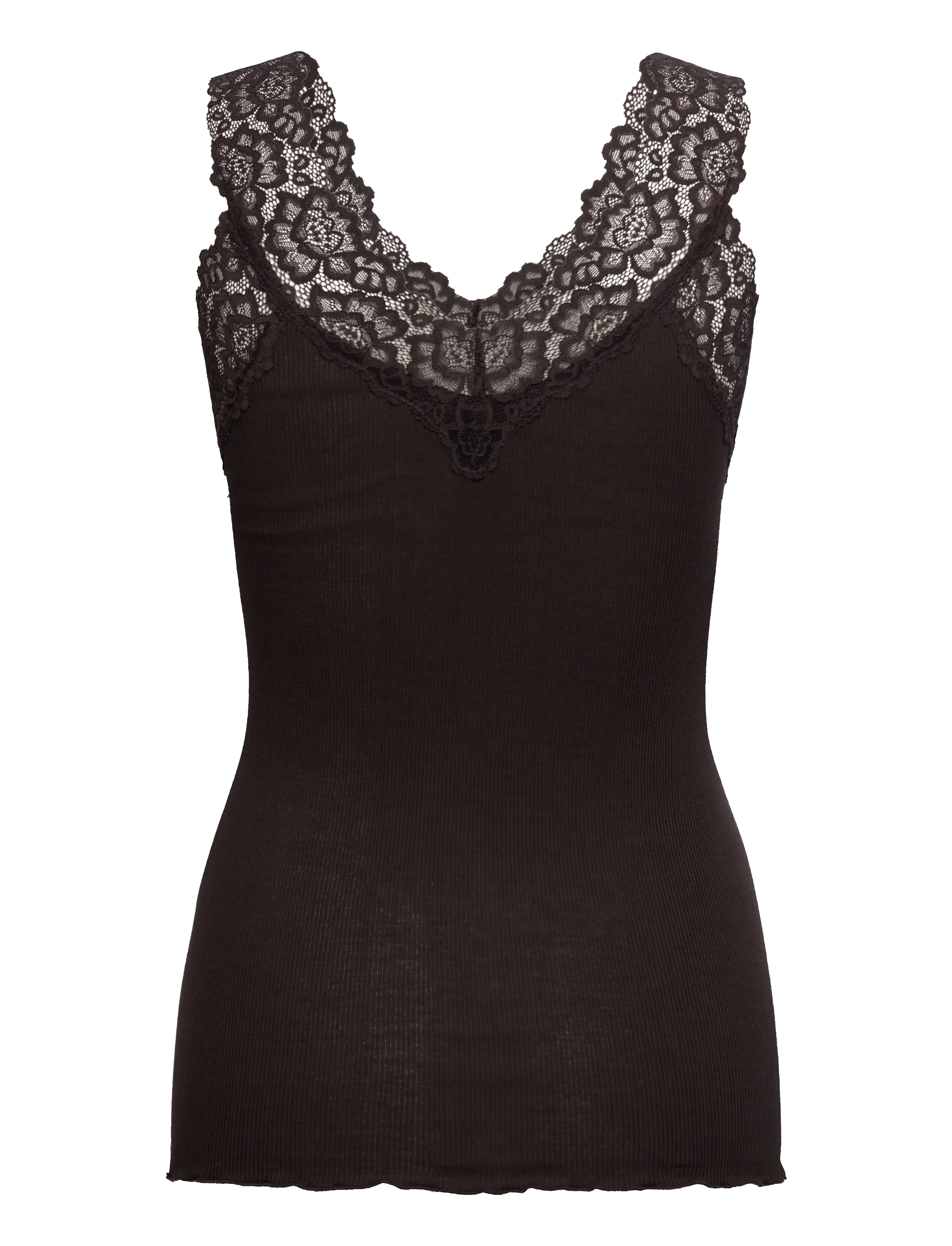 Rosemunde - RWBernadine SL Lace Top - tanktops - ganache - 1