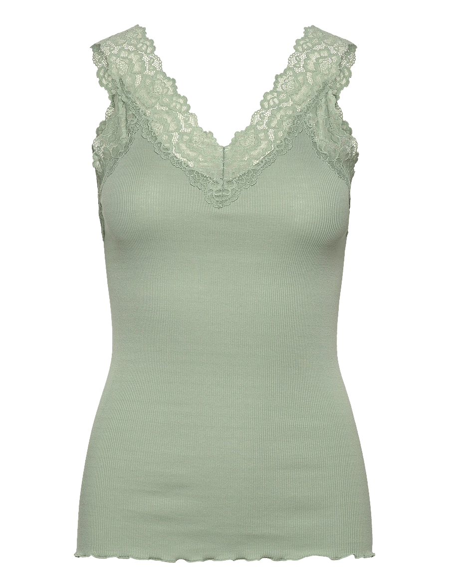 Rosemunde - Organic top w/ lace - Ärmellose tops - iceberg green - 0