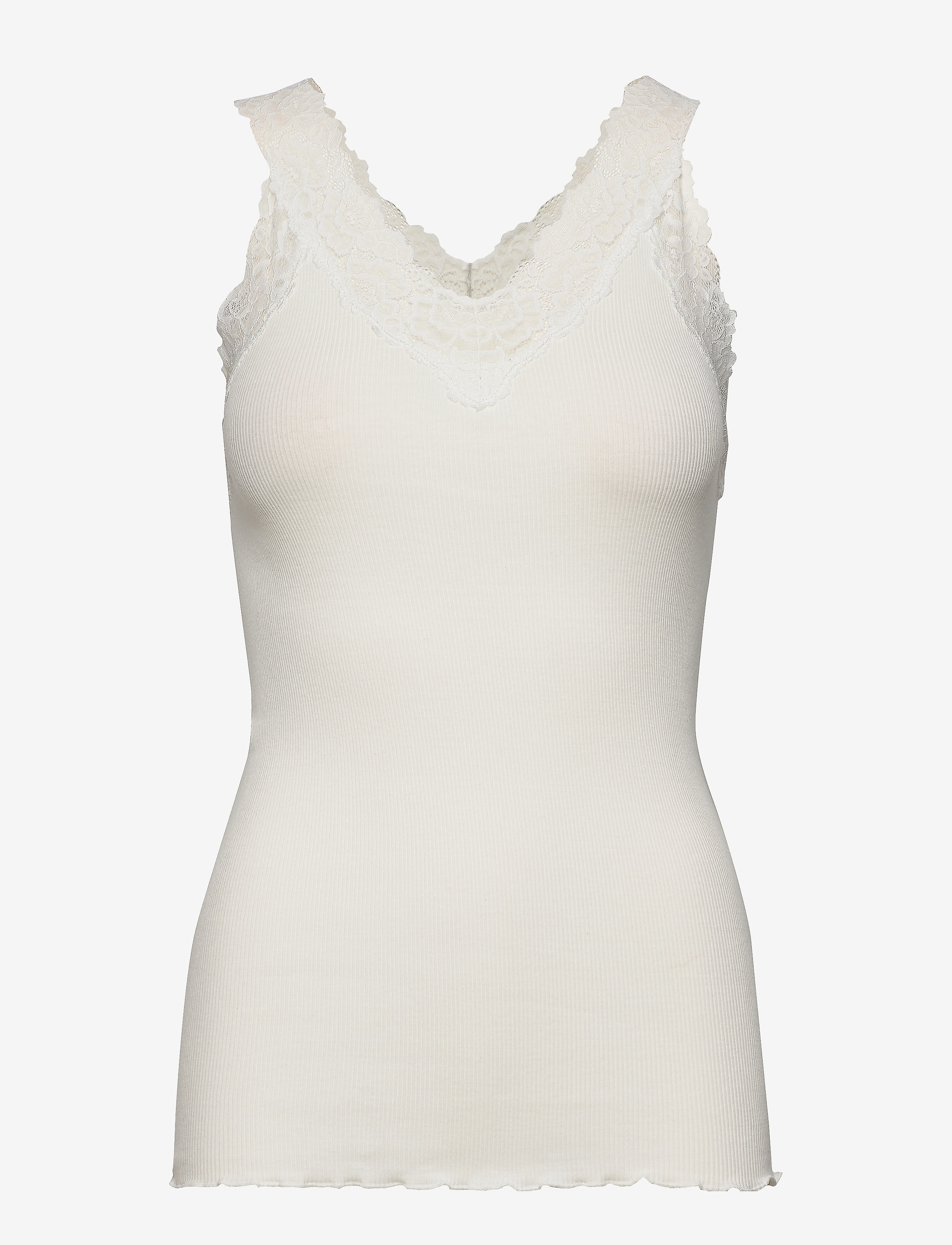 Rosemunde Organic top w/ lace - Kleidung - IVORY / white