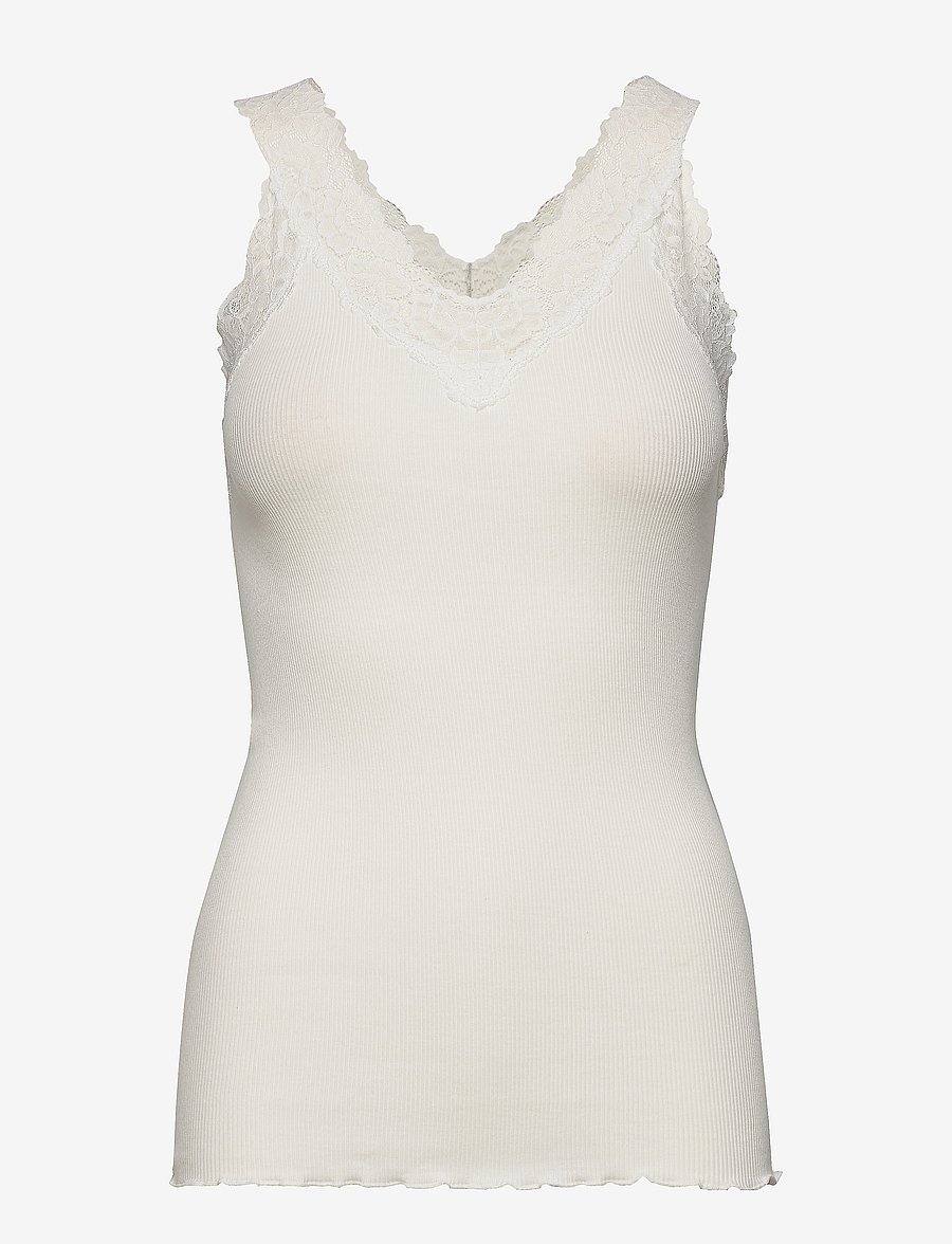 Rosemunde - Organic top w/ lace - Ärmellose tops - ivory - 0