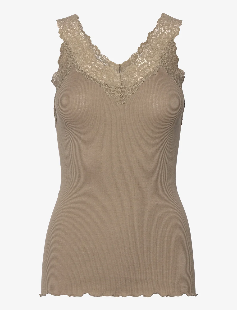 Rosemunde - Organic top w/ lace - linnen - laurel oak - 0