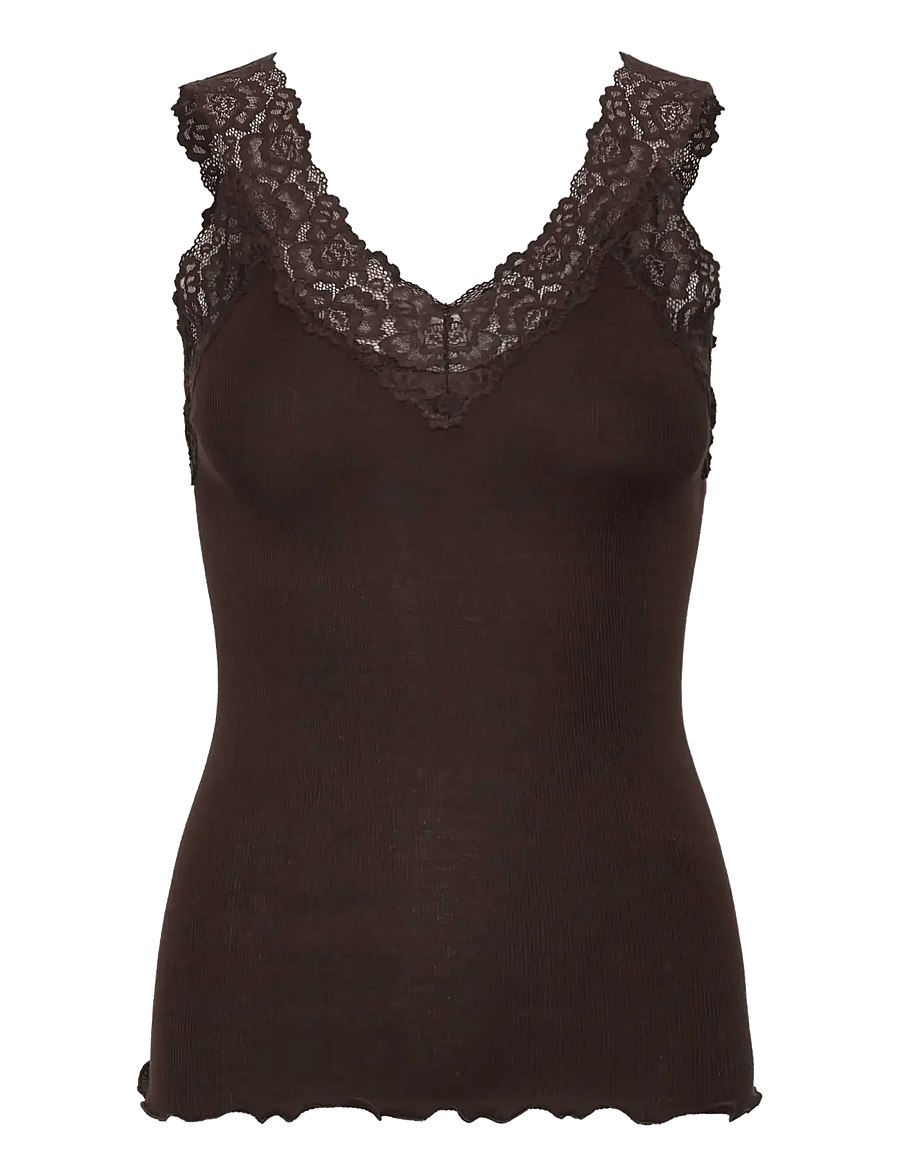 Rosemunde - Organic top w/ lace - Ärmellose tops - mole - 0