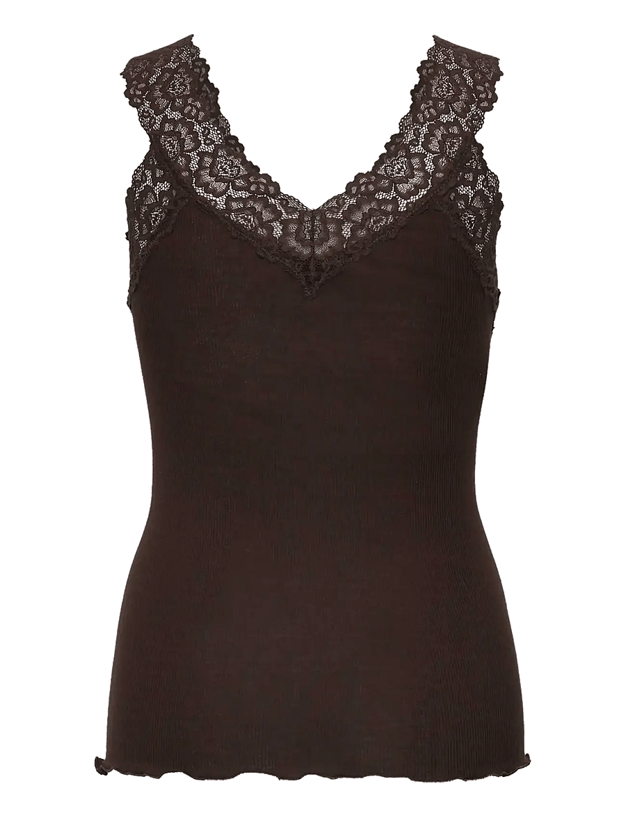 Rosemunde - Organic top w/ lace - Ärmellose tops - mole - 1