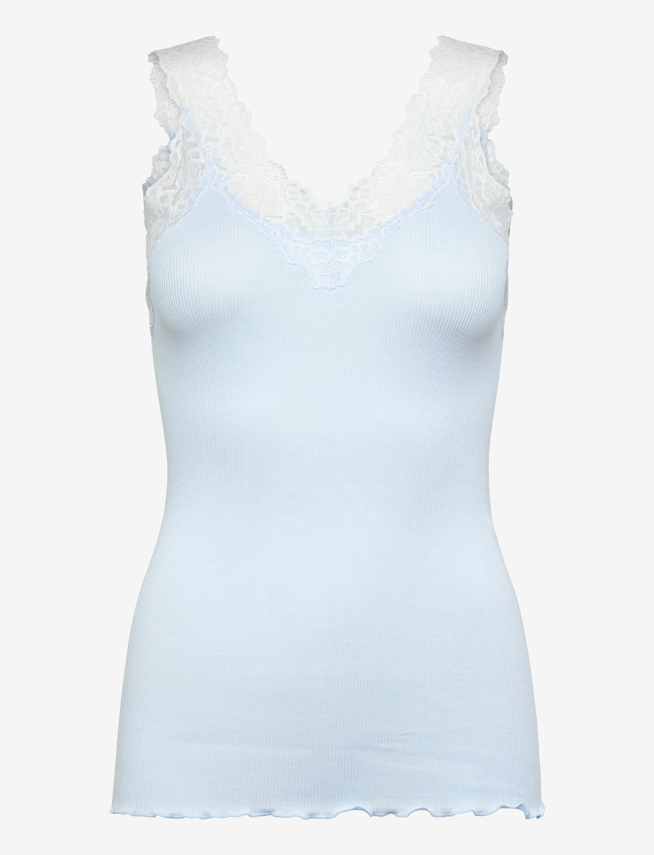 Rosemunde - RWBernadine Organic Cotton SL Lace Top - tanktops - nantucket blue - 1