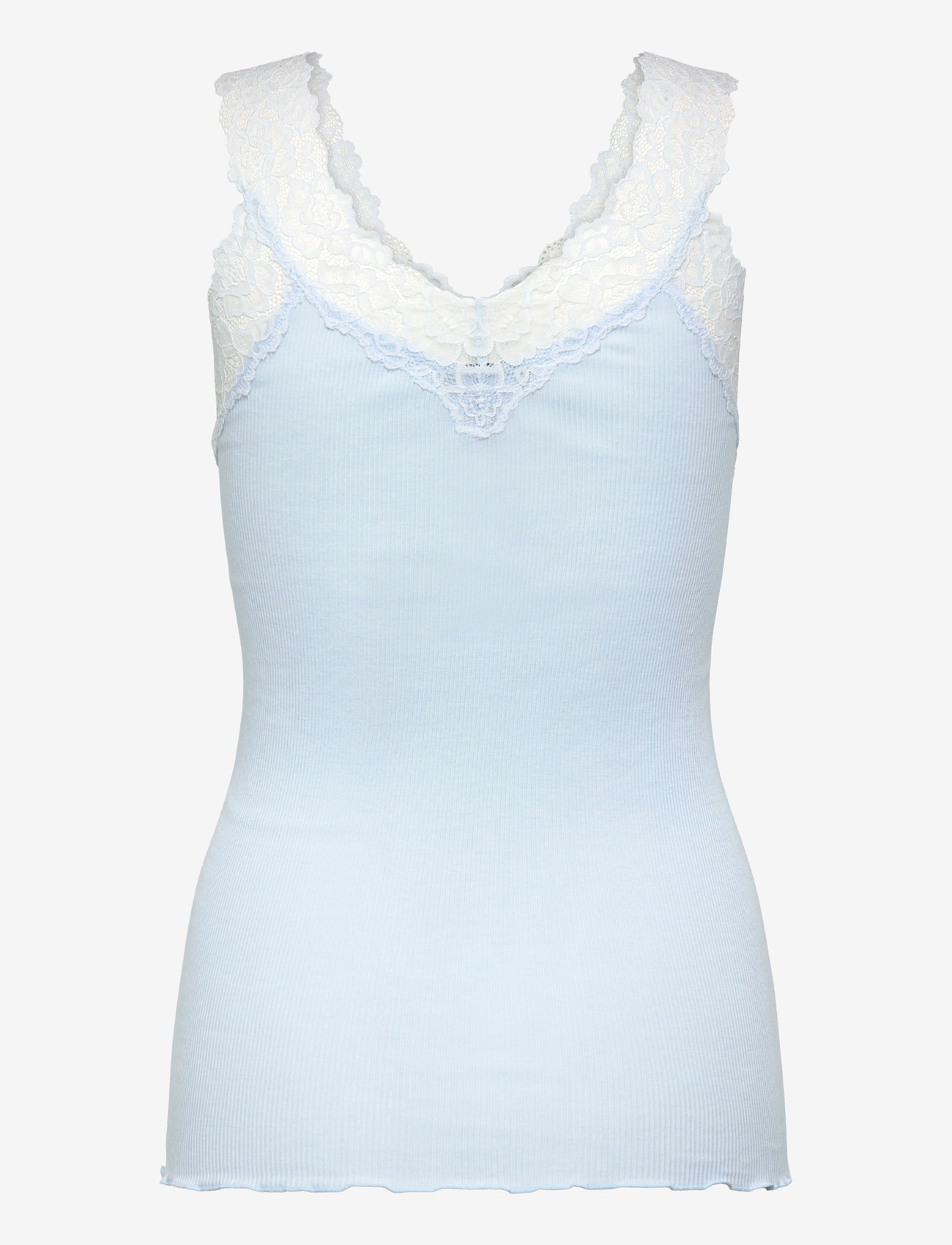 Rosemunde - RWBernadine Organic Cotton SL Lace Top - tanktops - nantucket blue - 2