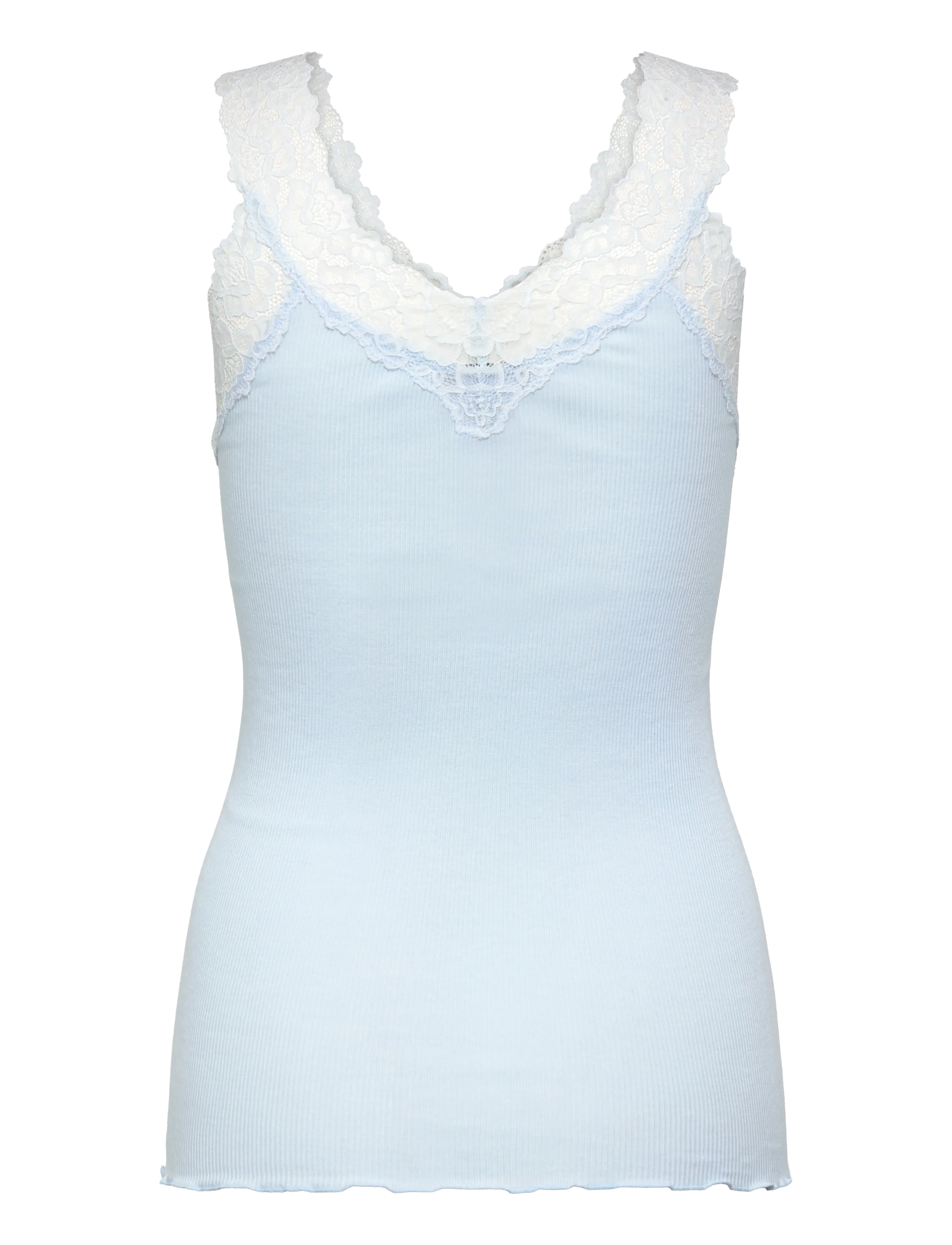 Rosemunde - RWBernadine Organic Cotton SL Lace Top - tanktops - nantucket blue - 2
