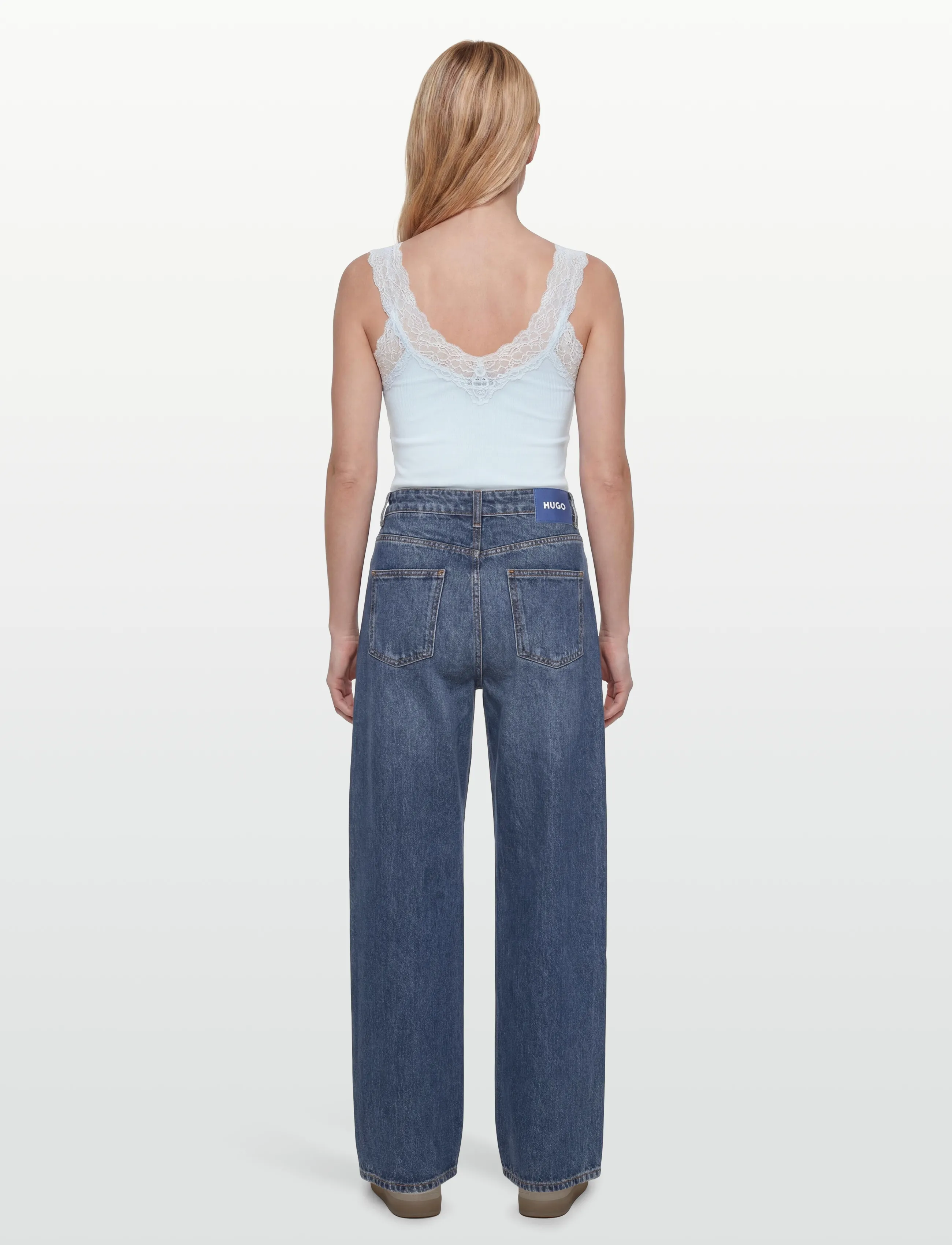 Rosemunde - RWBernadine Organic Cotton SL Lace Top - tanktops - nantucket blue - 4