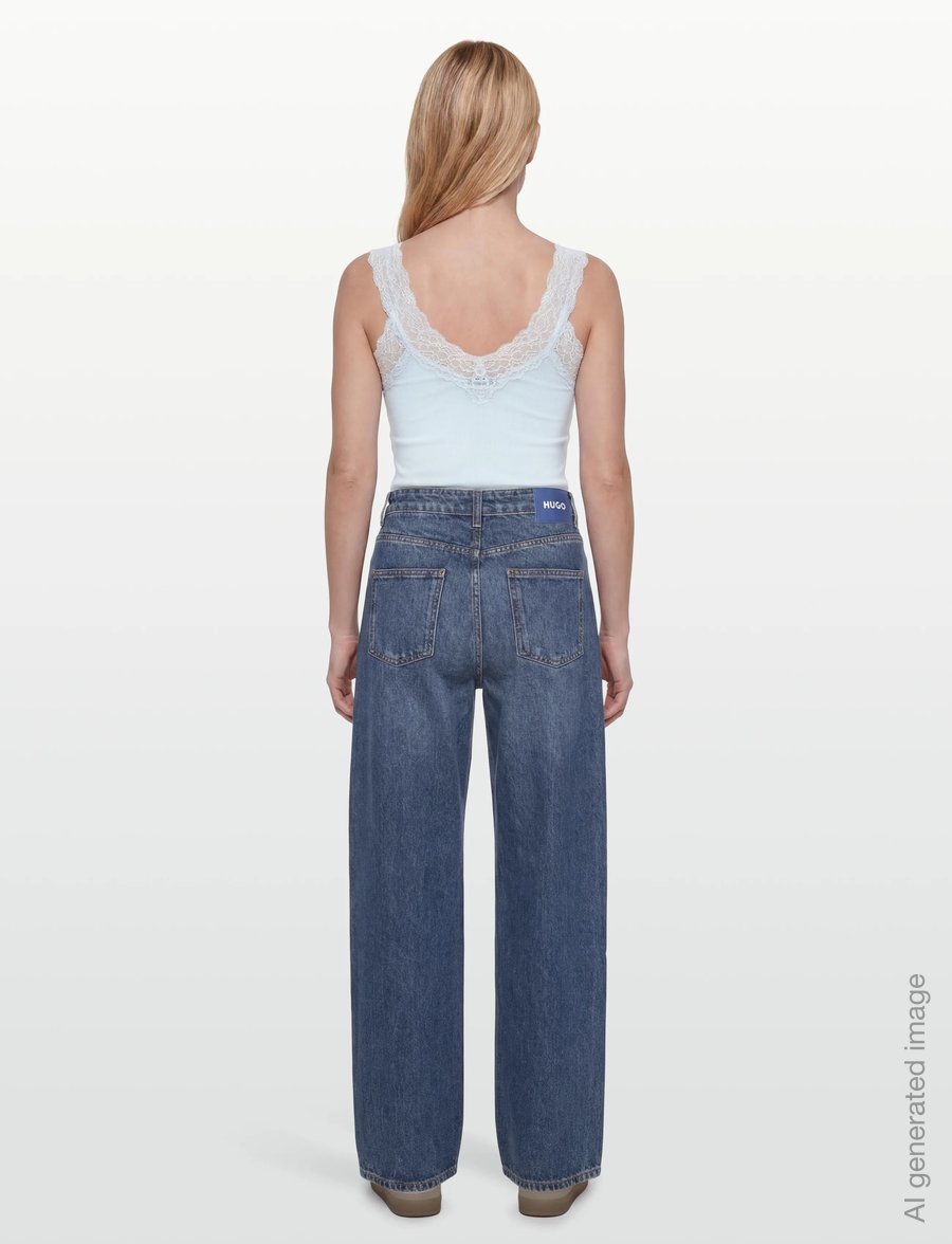 Rosemunde - Organic top w/ lace - Ärmellose tops - nantucket blue - 4