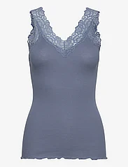 Rosemunde - Organic top w/ lace - t-shirt & tops - paris blue - 0
