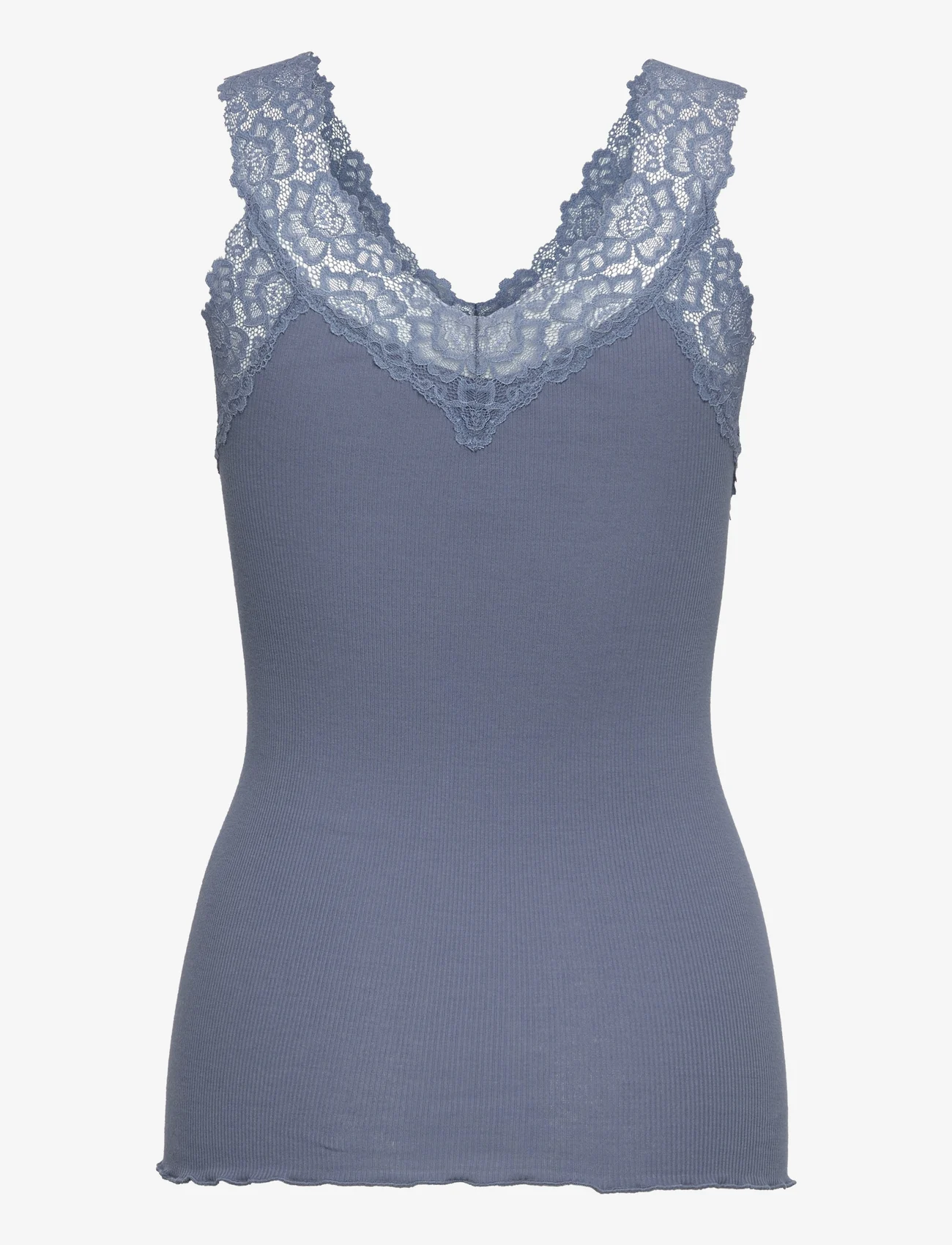 Rosemunde - Organic top w/ lace - t-shirt & tops - paris blue - 1