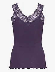 Rosemunde - Organic top w/ lace - t-shirt & tops - purple velvet - 1