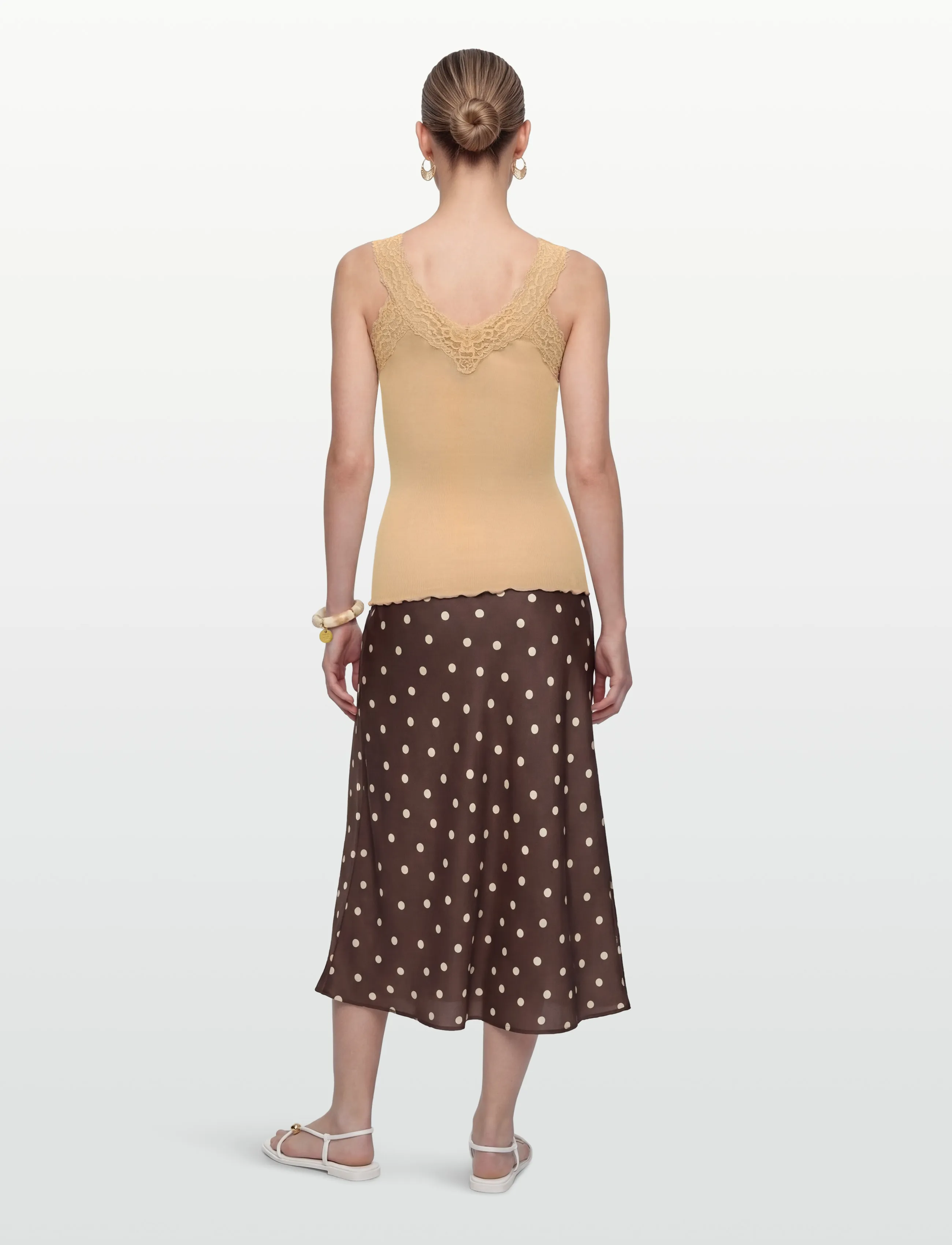 Rosemunde - RWBernadine Organic Cotton SL Lace - tanktops - safari - 4