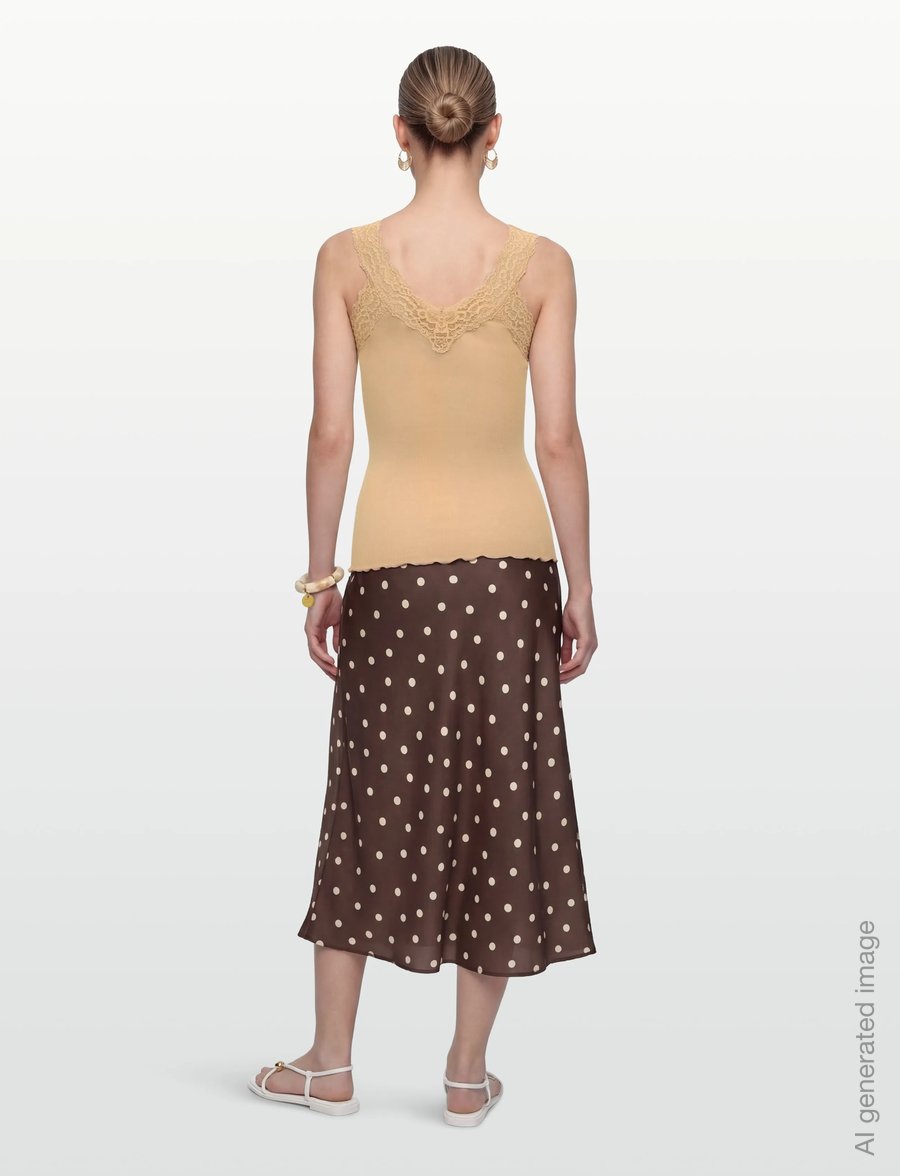 Rosemunde - Organic top w/ lace - sleeveless tops - safari - 4