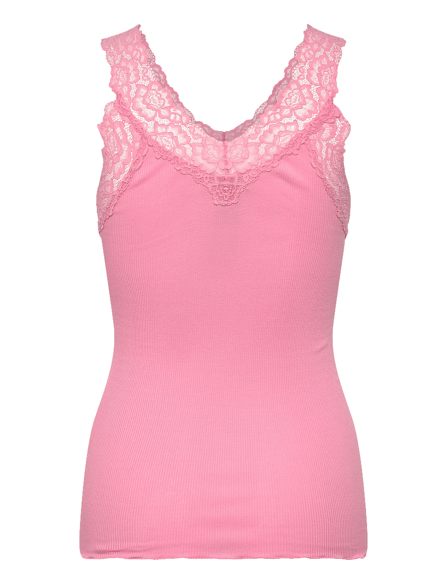 Rosemunde - Organic top w/ lace - Ärmellose tops - sea pink - 2