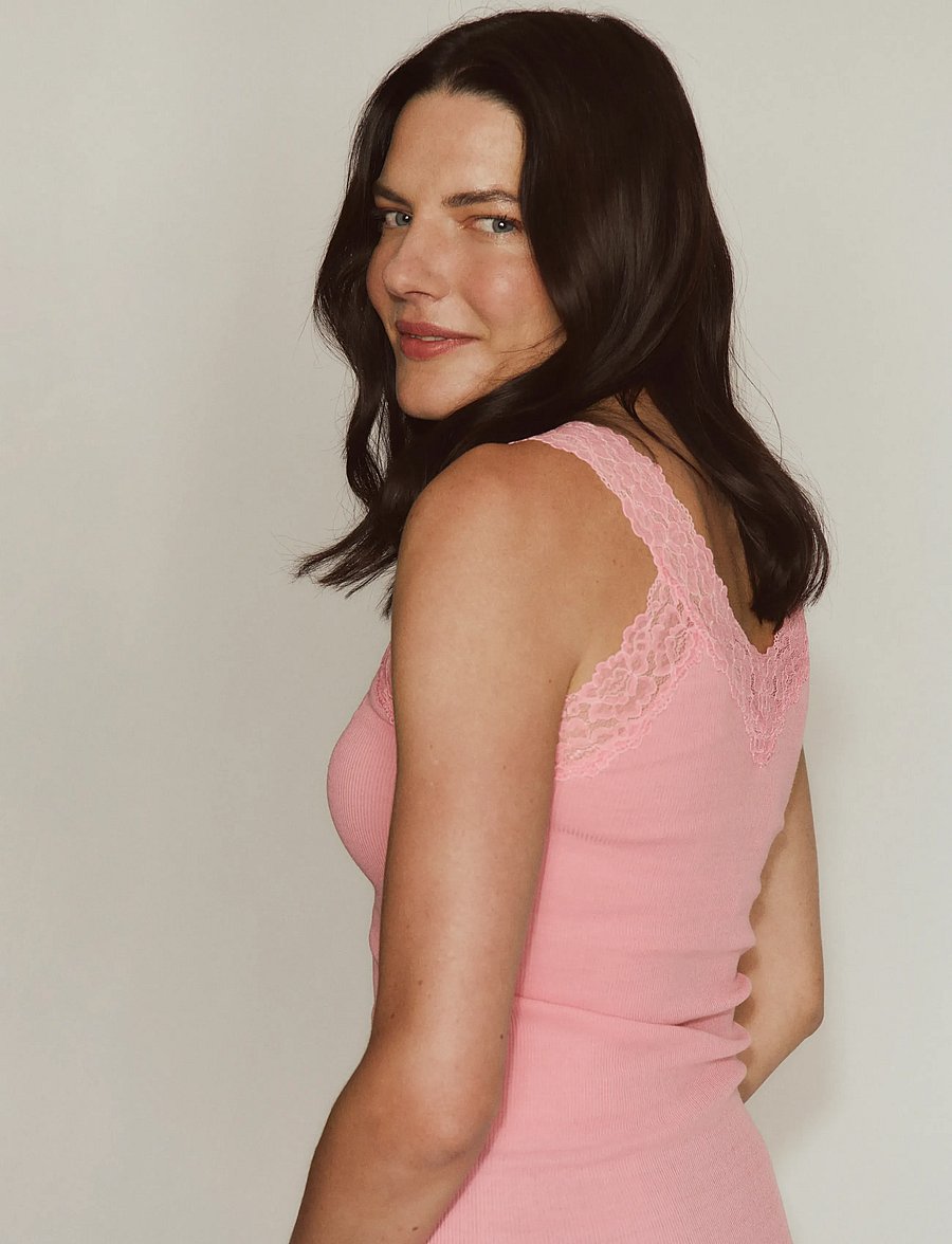 Rosemunde - Organic top w/ lace - Ärmellose tops - sea pink - 3