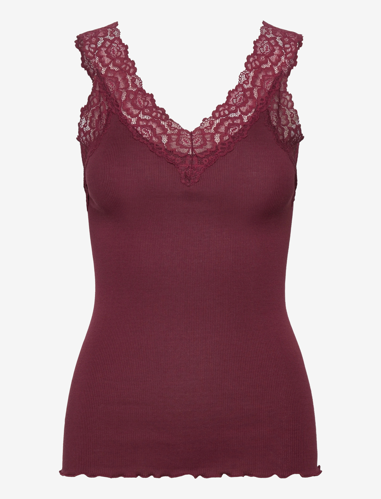 Rosemunde - RWBernadine Organic Cotton SL Lace - tanktops - tawny port - 0