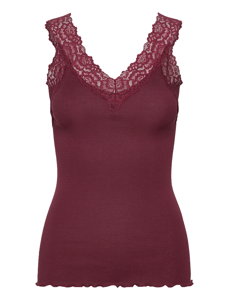 Rosemunde - RWBernadine Organic Cotton SL Lace - tanktops - tawny port - 0