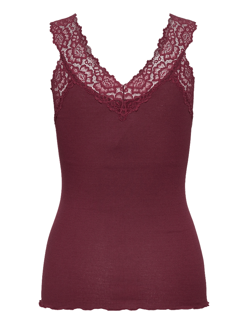 Rosemunde - RWBernadine Organic Cotton SL Lace - tanktops - tawny port - 1