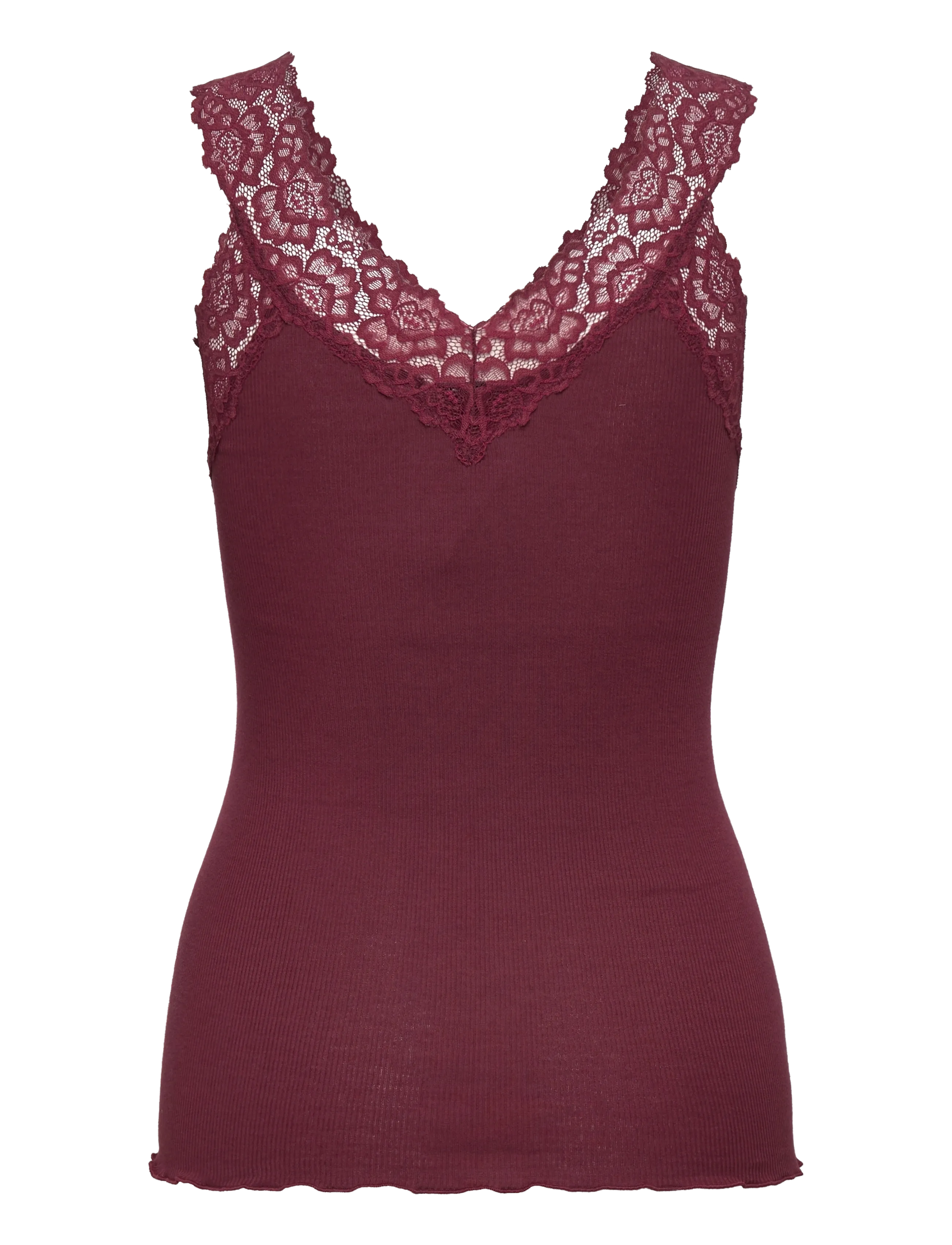 Rosemunde - RWBernadine Organic Cotton SL Lace - tanktops - tawny port - 1