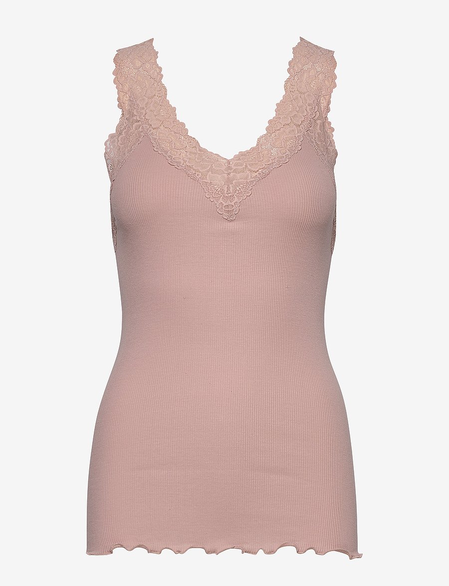Rosemunde - Organic top w/ lace - Ärmellose tops - vintage powder - 0