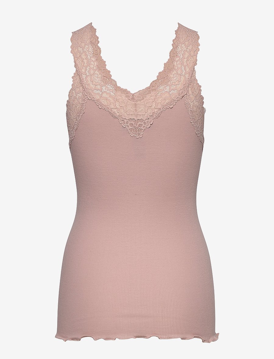Rosemunde - Organic top w/ lace - Ärmellose tops - vintage powder - 1