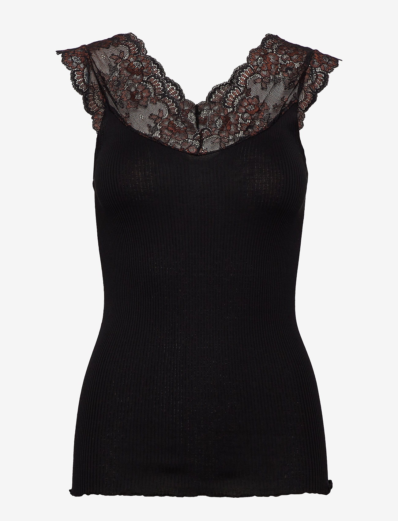 Rosemunde - Silk top regular w/lace - black - 0