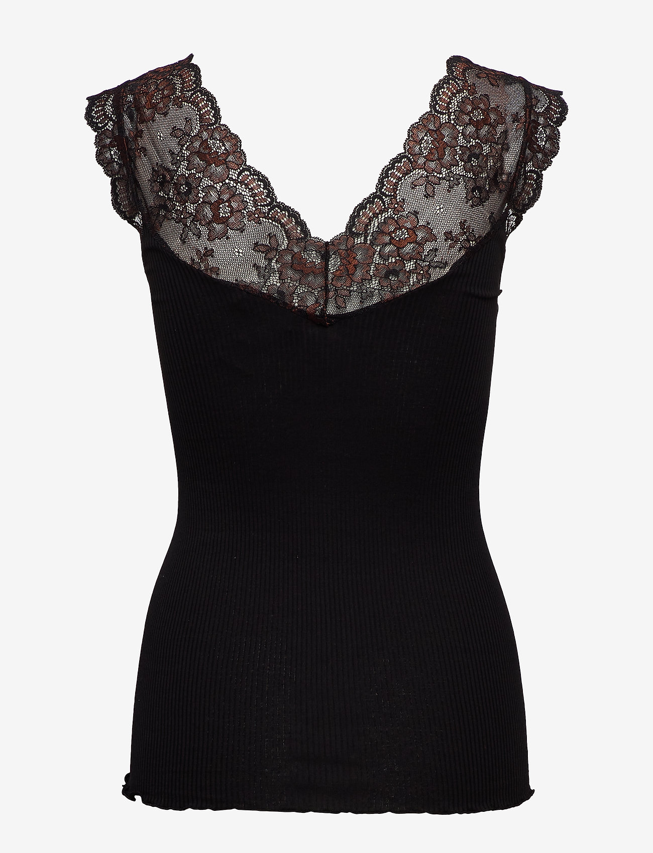 Rosemunde - Silk top regular w/lace - black - 1