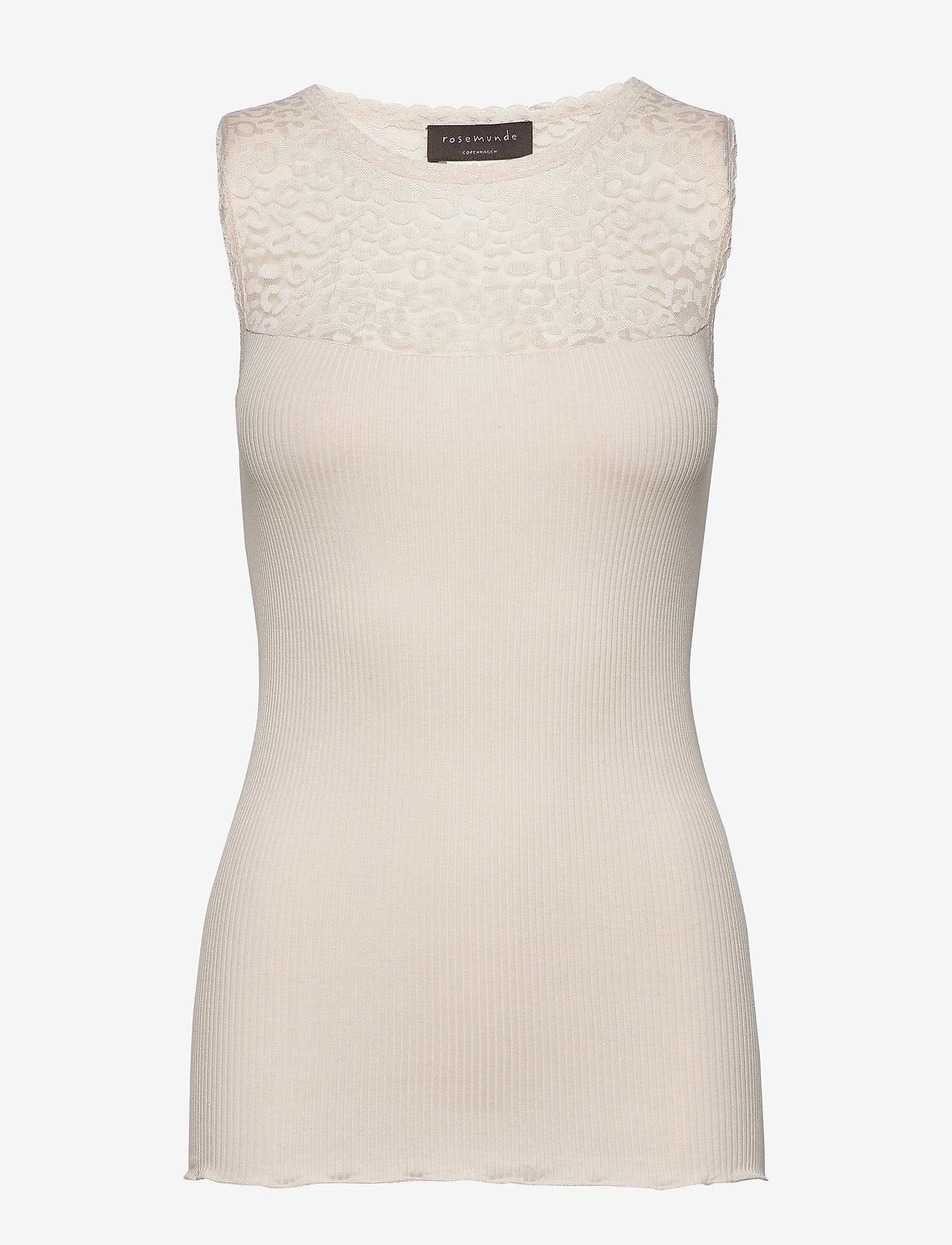 Rosemunde - Silk top regular w/lace - soft powder - 0