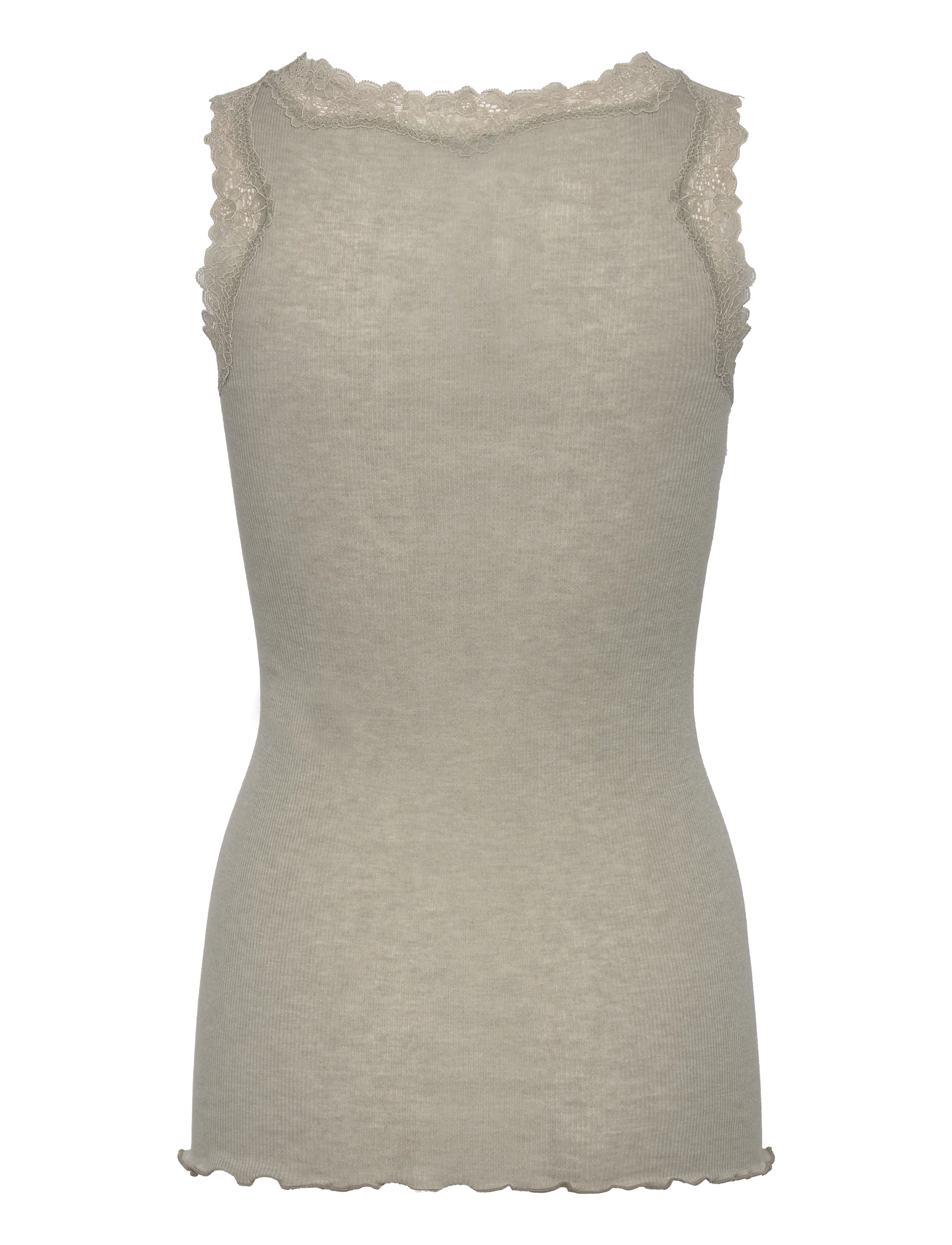 Rosemunde - RWBurlington Wool SL Lace Top - tanktops - abbey stone - 1