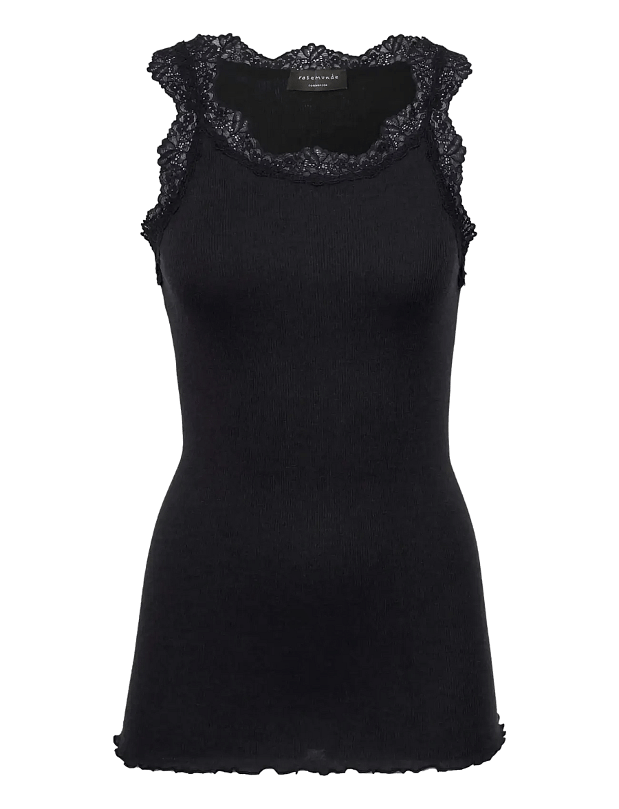 Rosemunde - RWBurlington Wool SL Lace Top - Ärmellose tops - black - 0