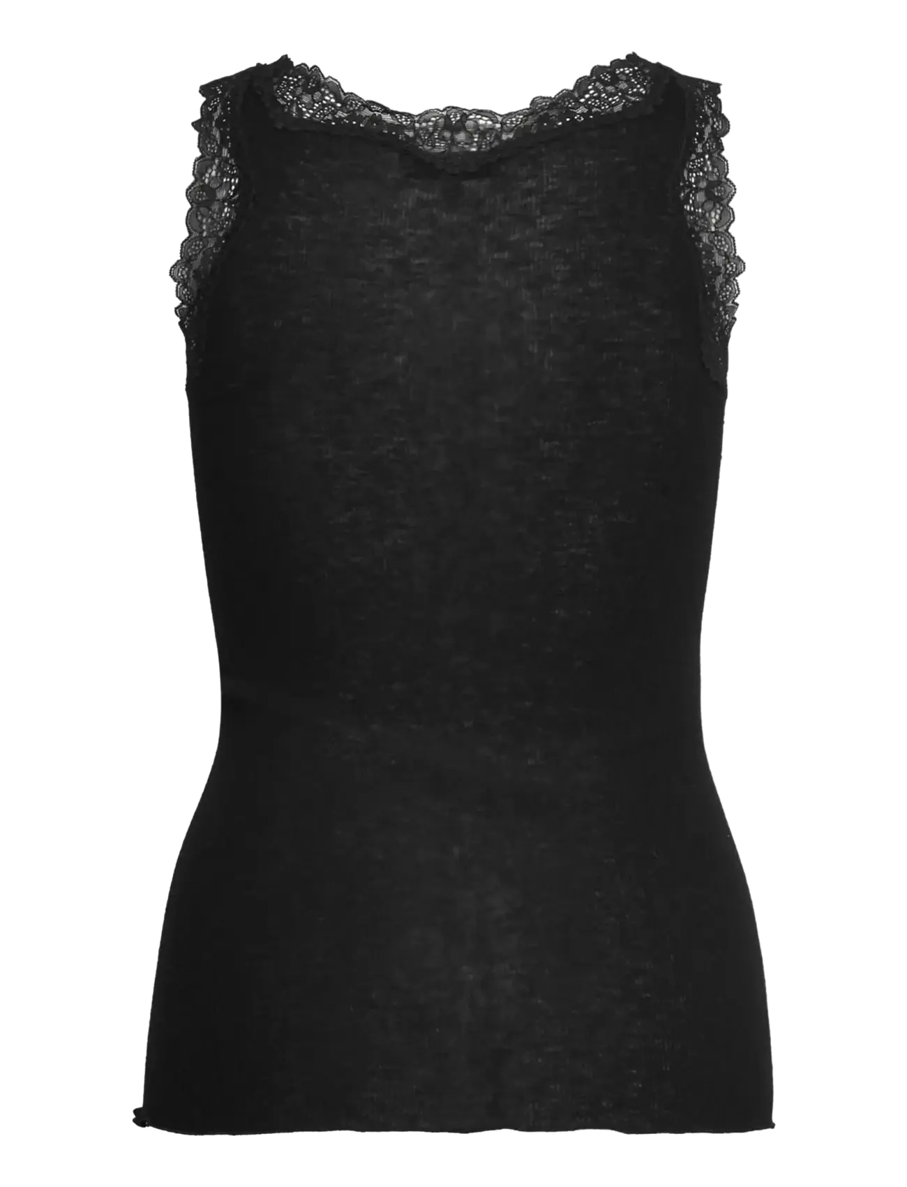 Rosemunde - RWBurlington Wool SL Lace Top - topid ja varrukateta alussärgid - black - 1