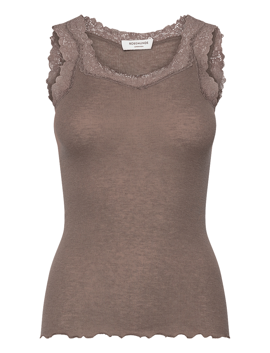 Rosemunde - RWBurlington Wool SL Lace Top - Ärmellose tops - falcon - 0