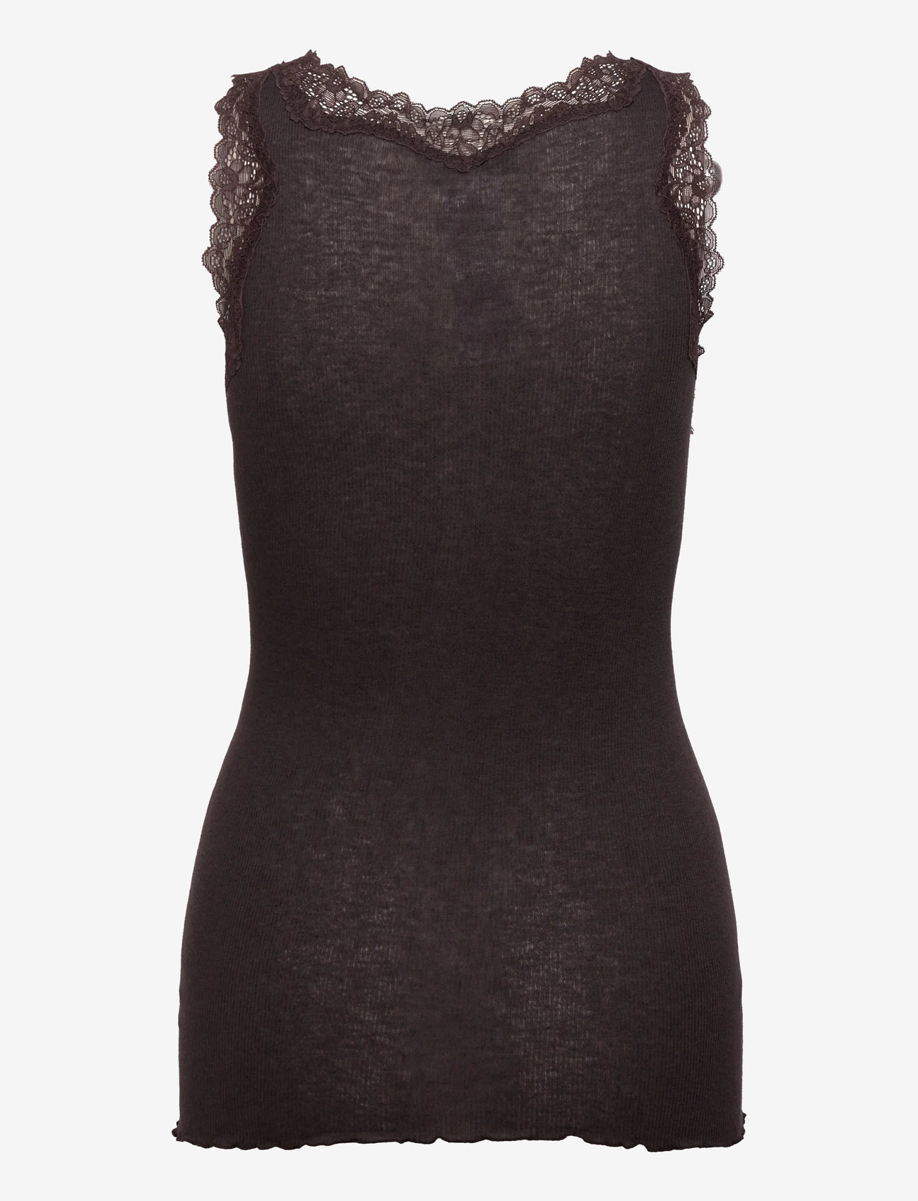Rosemunde - RWBurlington Wool SL Lace Top - tanktops - ganache - 1