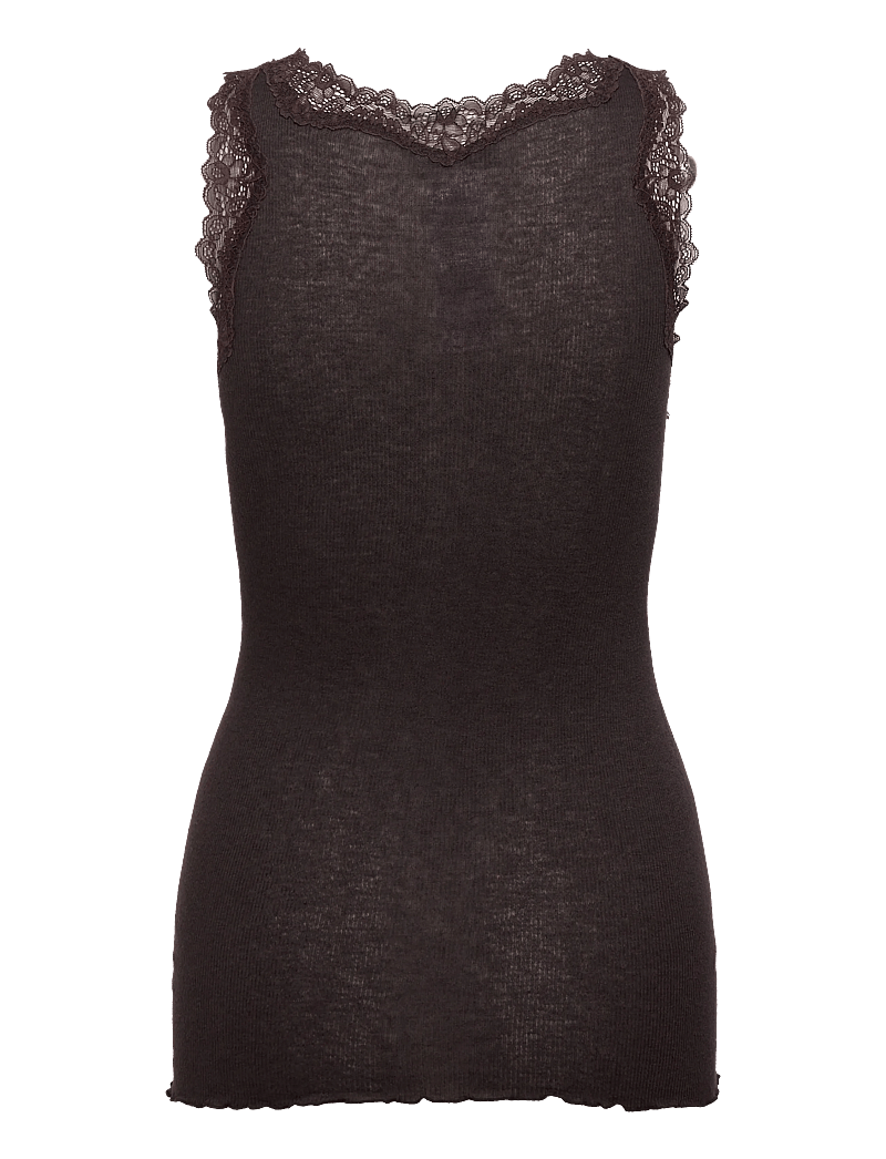 Rosemunde - RWBurlington Wool SL Lace Top - tanktops - ganache - 1