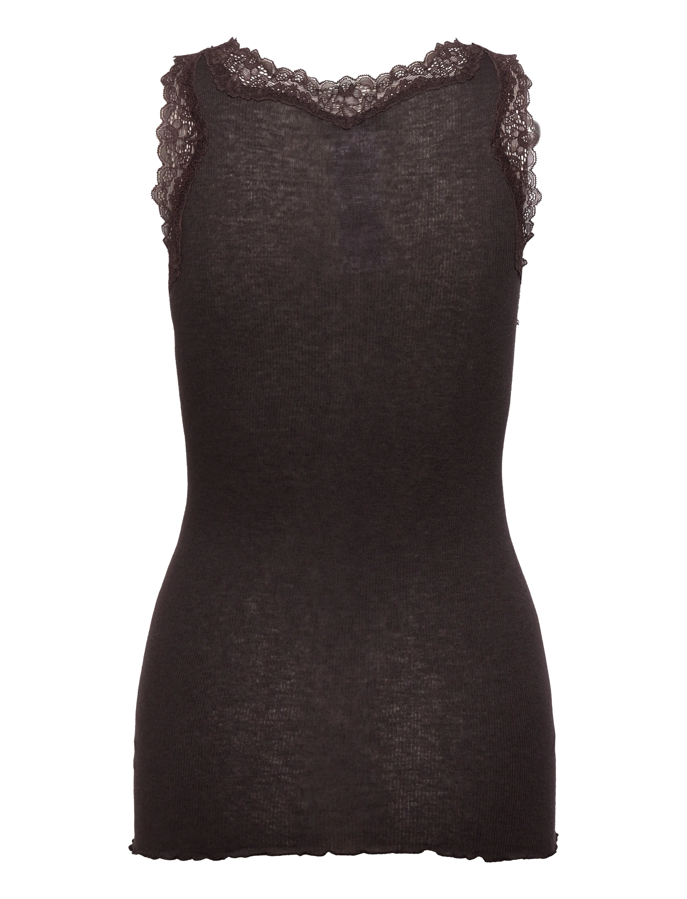 Rosemunde - RWBurlington Wool SL Lace Top - Ärmellose tops - ganache - 1