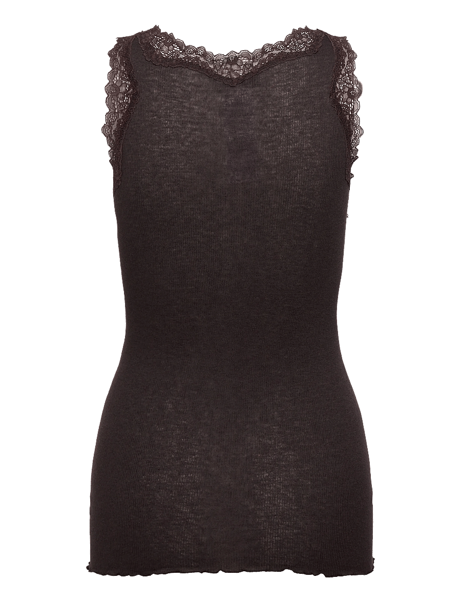 Rosemunde - RWBurlington Wool SL Lace Top - Ärmellose tops - ganache - 1