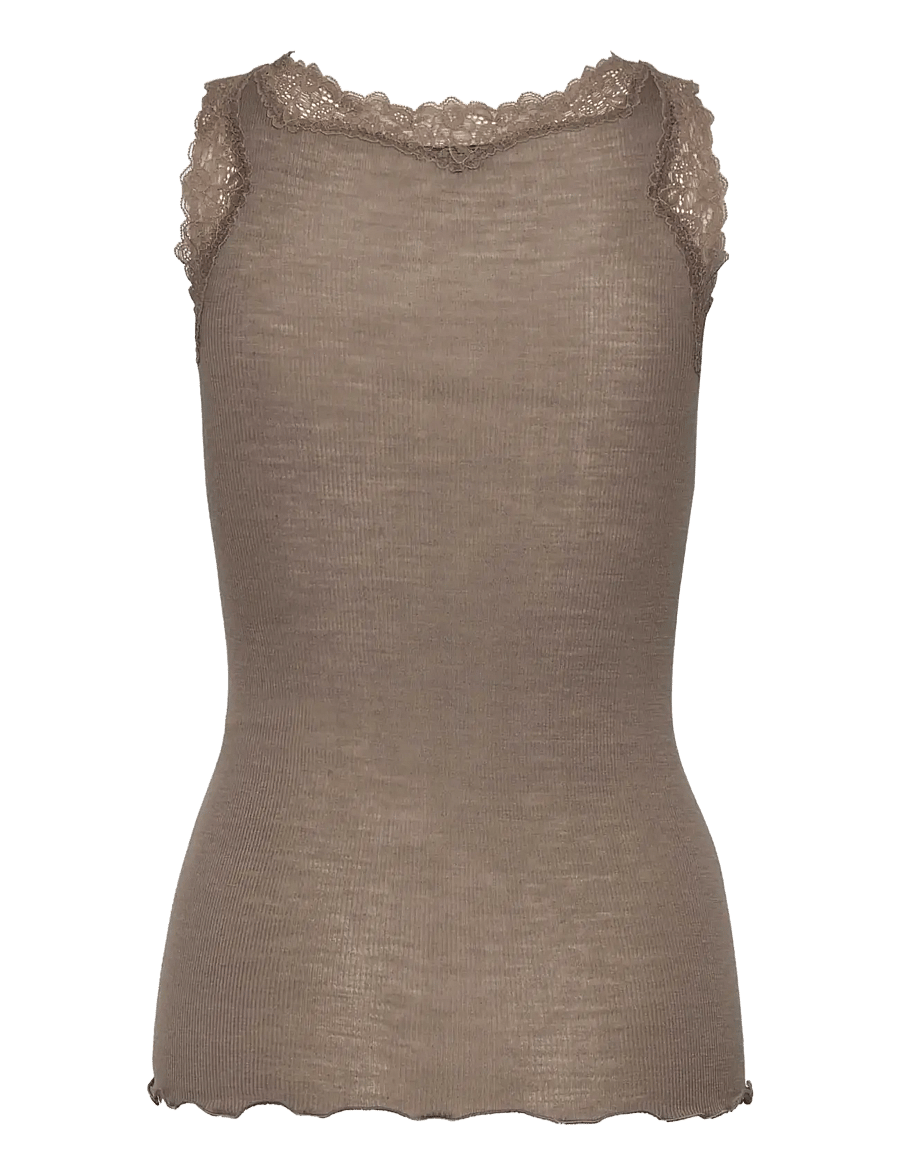 Rosemunde - RWBurlington Wool SL Lace Top - walnut - 1