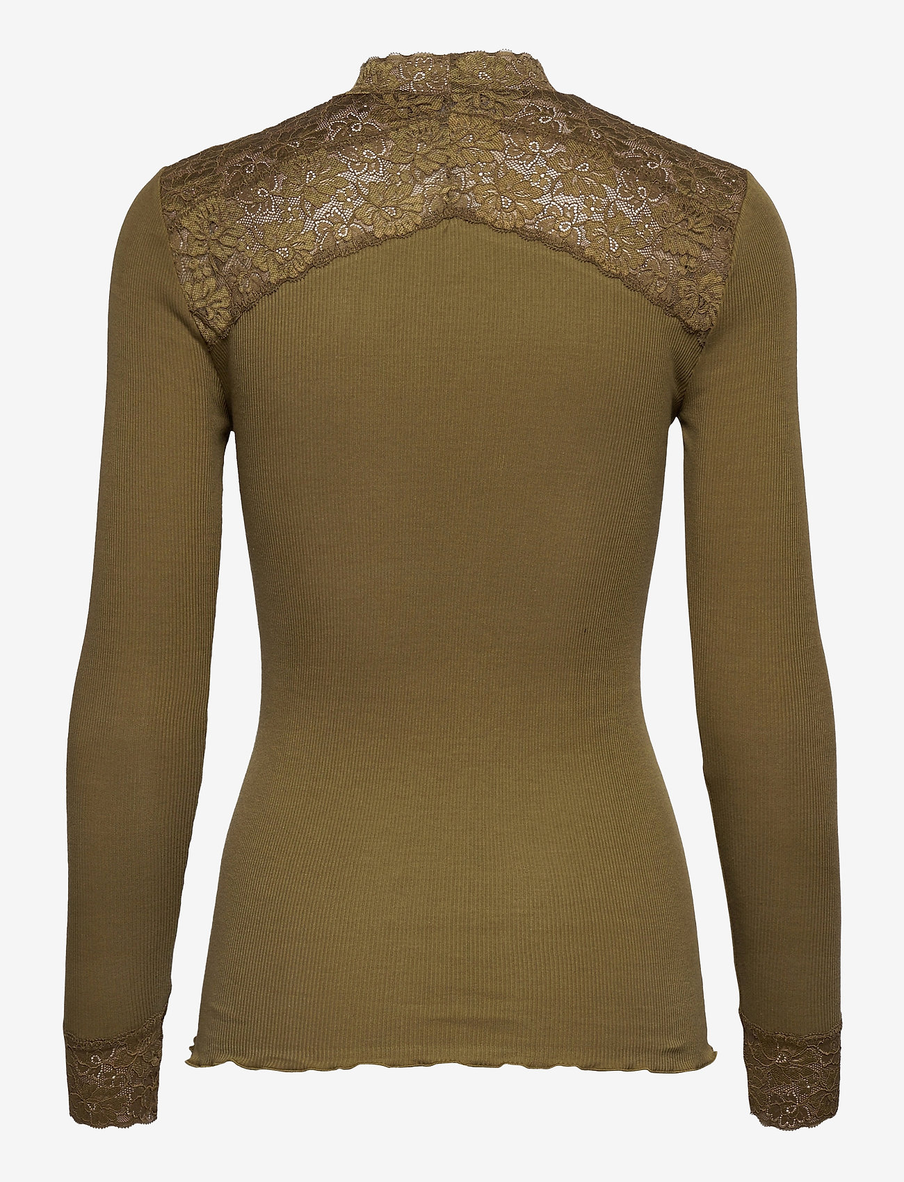 Rosemunde - Organic t-shirt turtleneck ls w/lac - military olive - 1