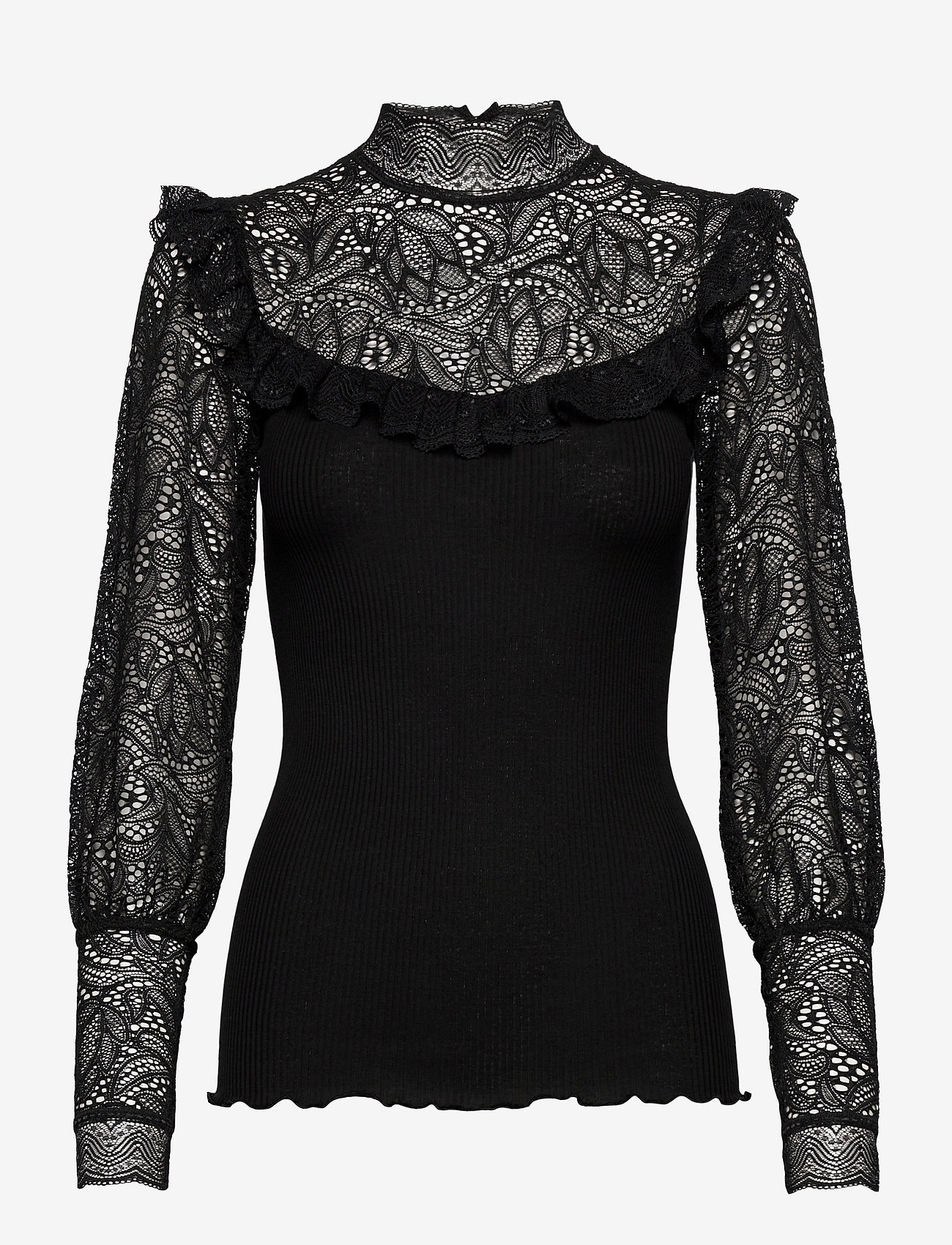 Rosemunde - Silk t-shirt turtleneck regular ls - black - 0