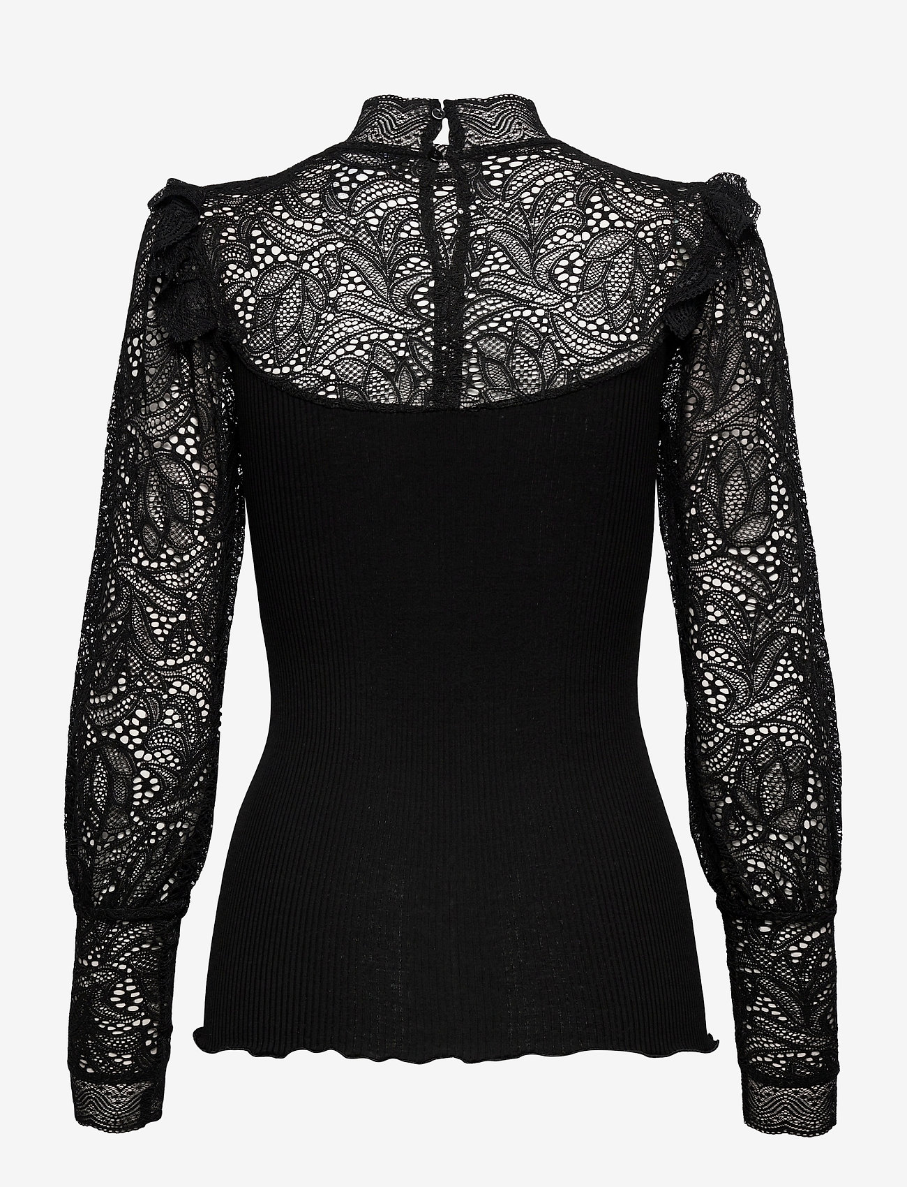 Rosemunde - Silk t-shirt turtleneck regular ls - black - 1