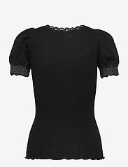 Rosemunde - Organic t-shirt w/ lace - t-shirts & tops - black - 1