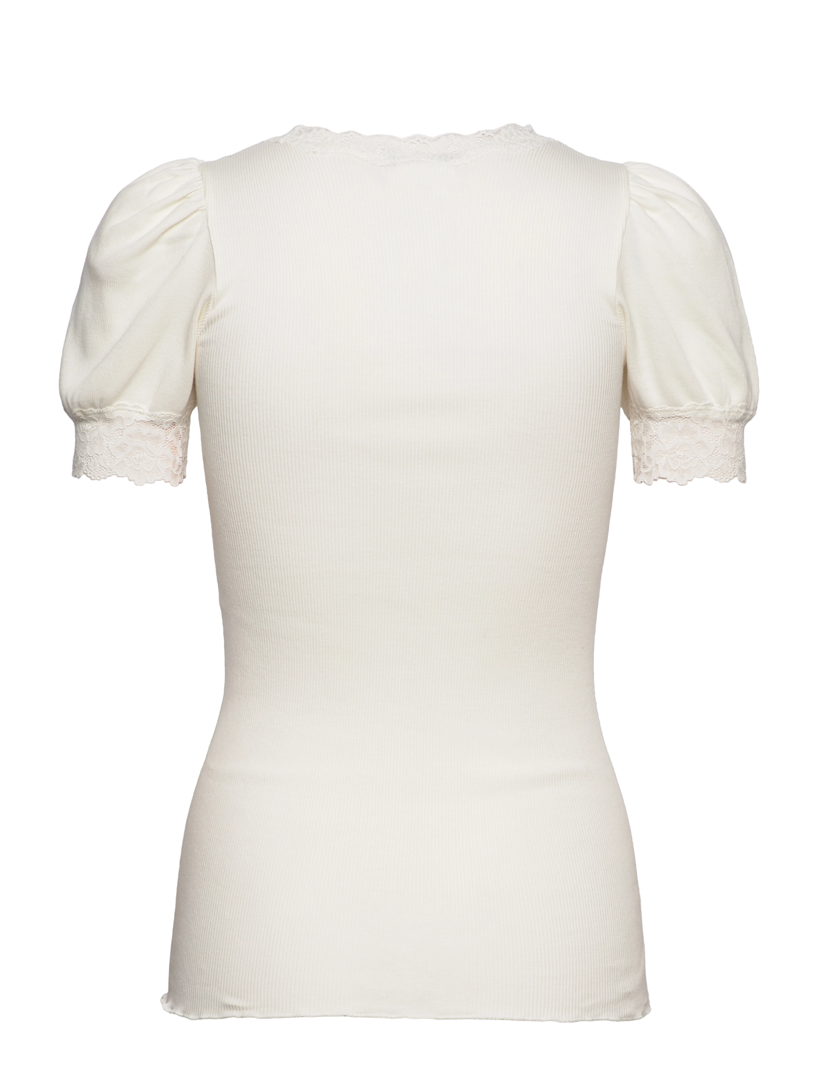 Rosemunde - Organic t-shirt w/ lace - ivory - 1