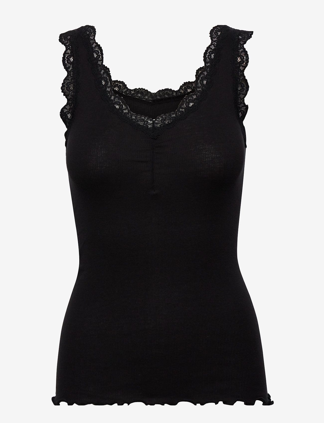Rosemunde - Organic top regular w/lace - black - 0