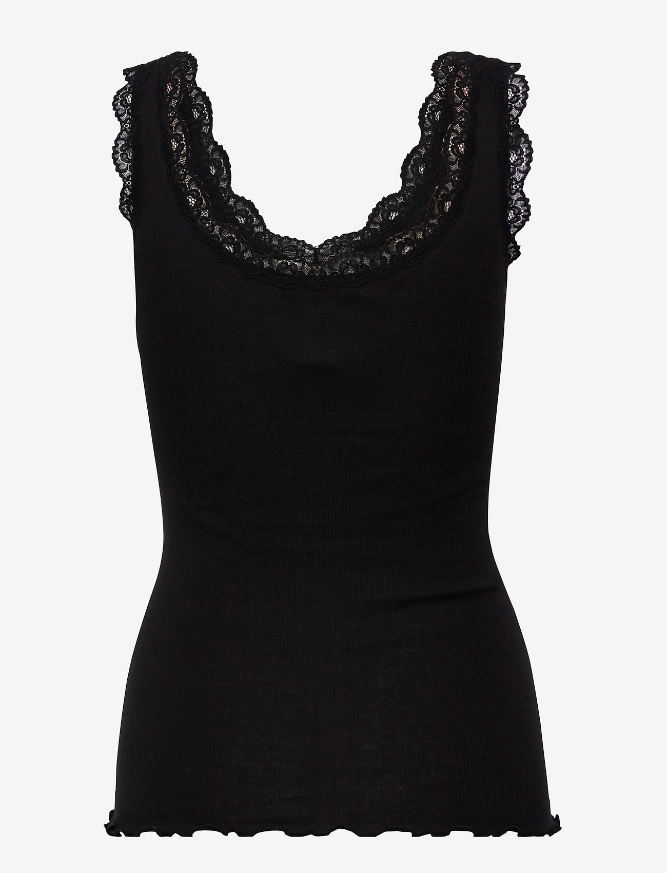 Rosemunde - Organic top regular w/lace - black - 1