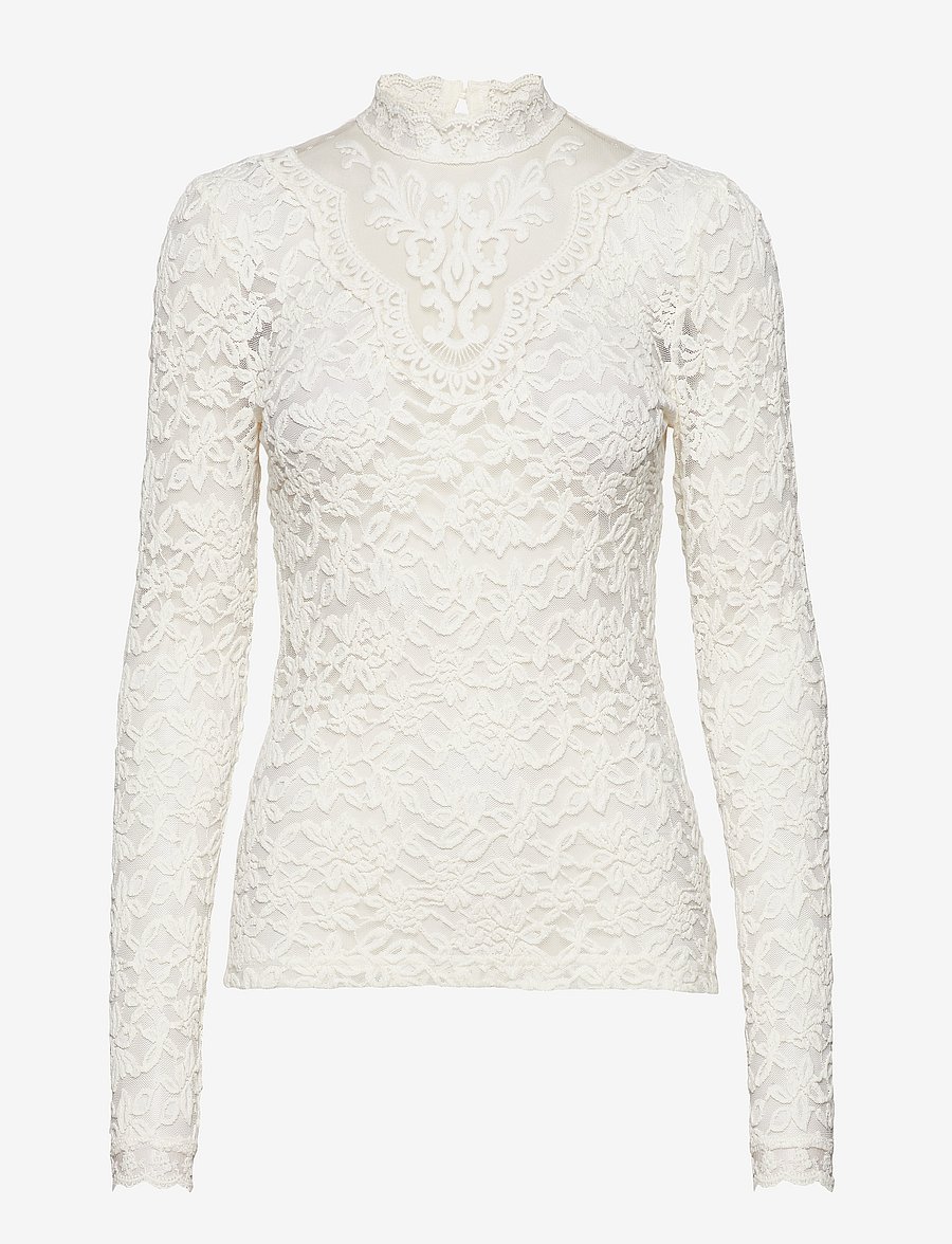 Rosemunde - T-shirt ls - long-sleeved tops - ivory - 0