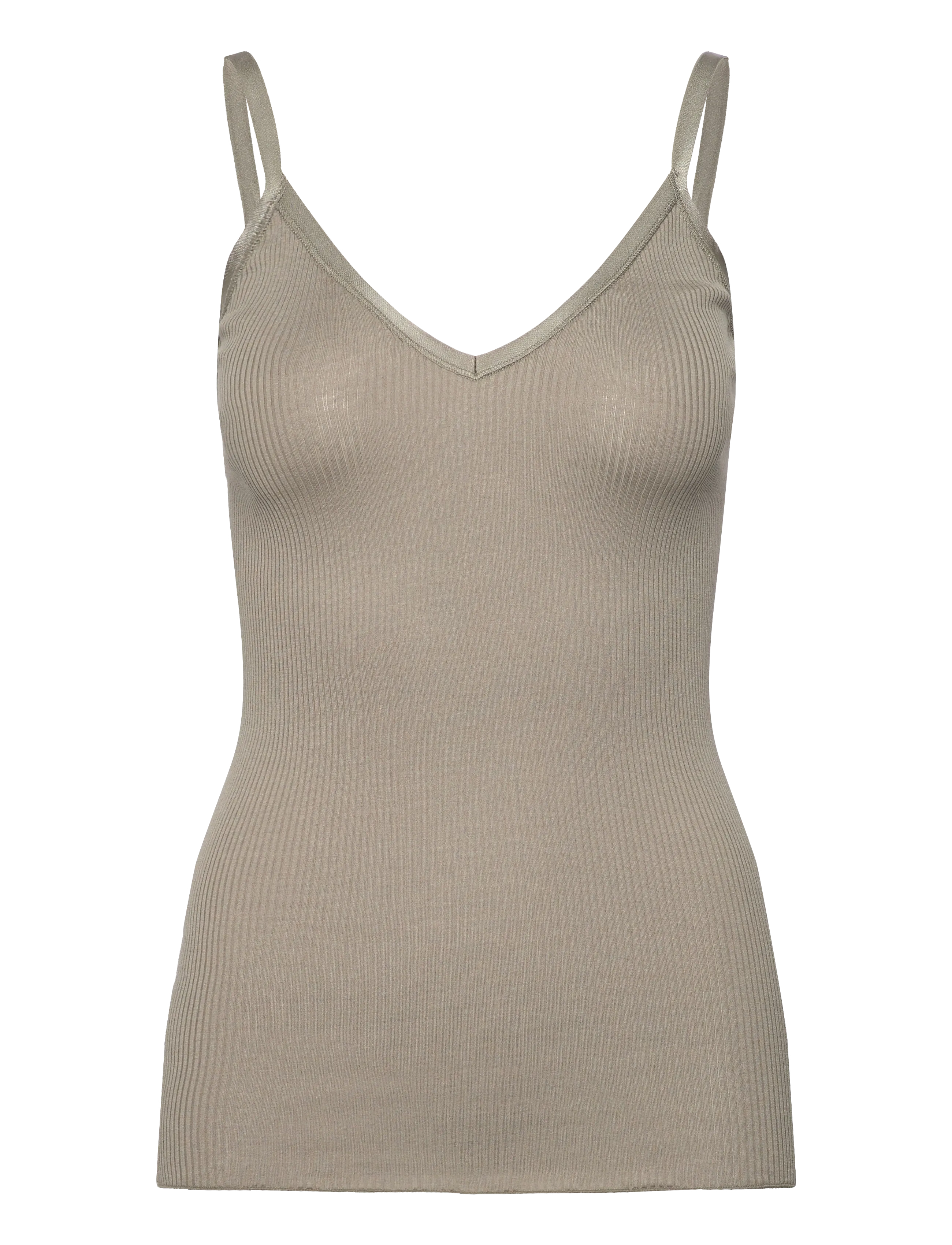 Rosemunde RWBelle Silk SL V-neck Elastic Top - Tøj - DRIED SAGE / khaki/green
