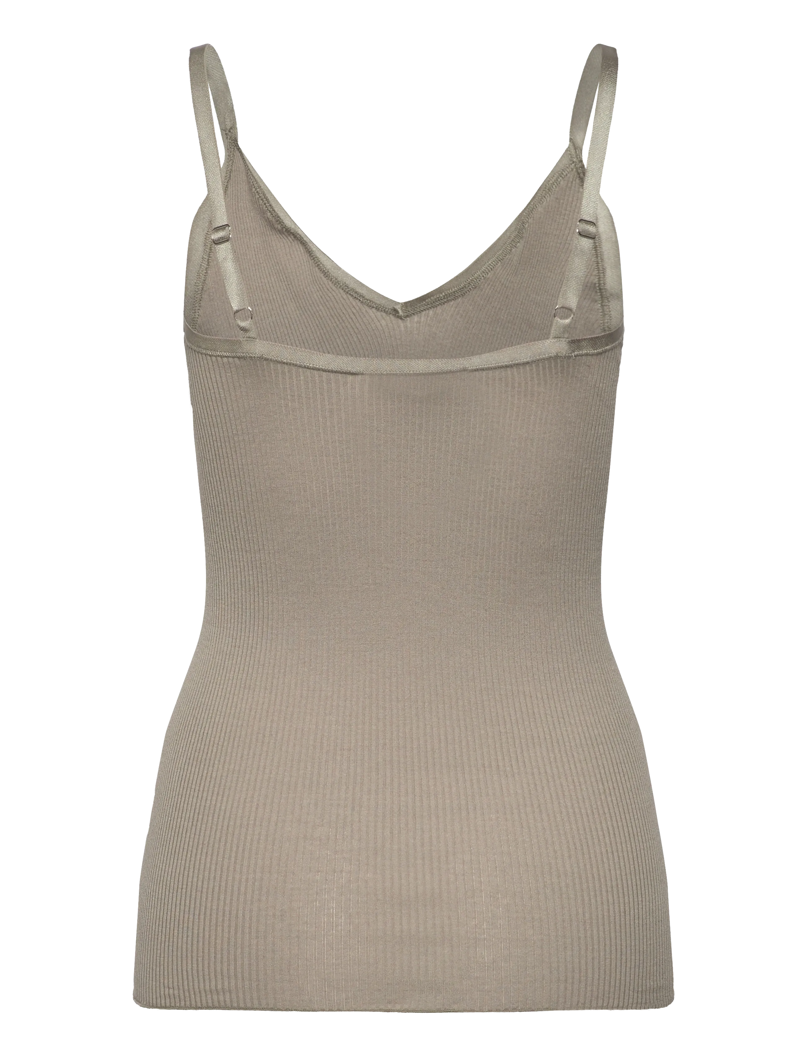Rosemunde - RWBelle Silk SL V-neck Elastic Top - tanktops - dried sage - 2