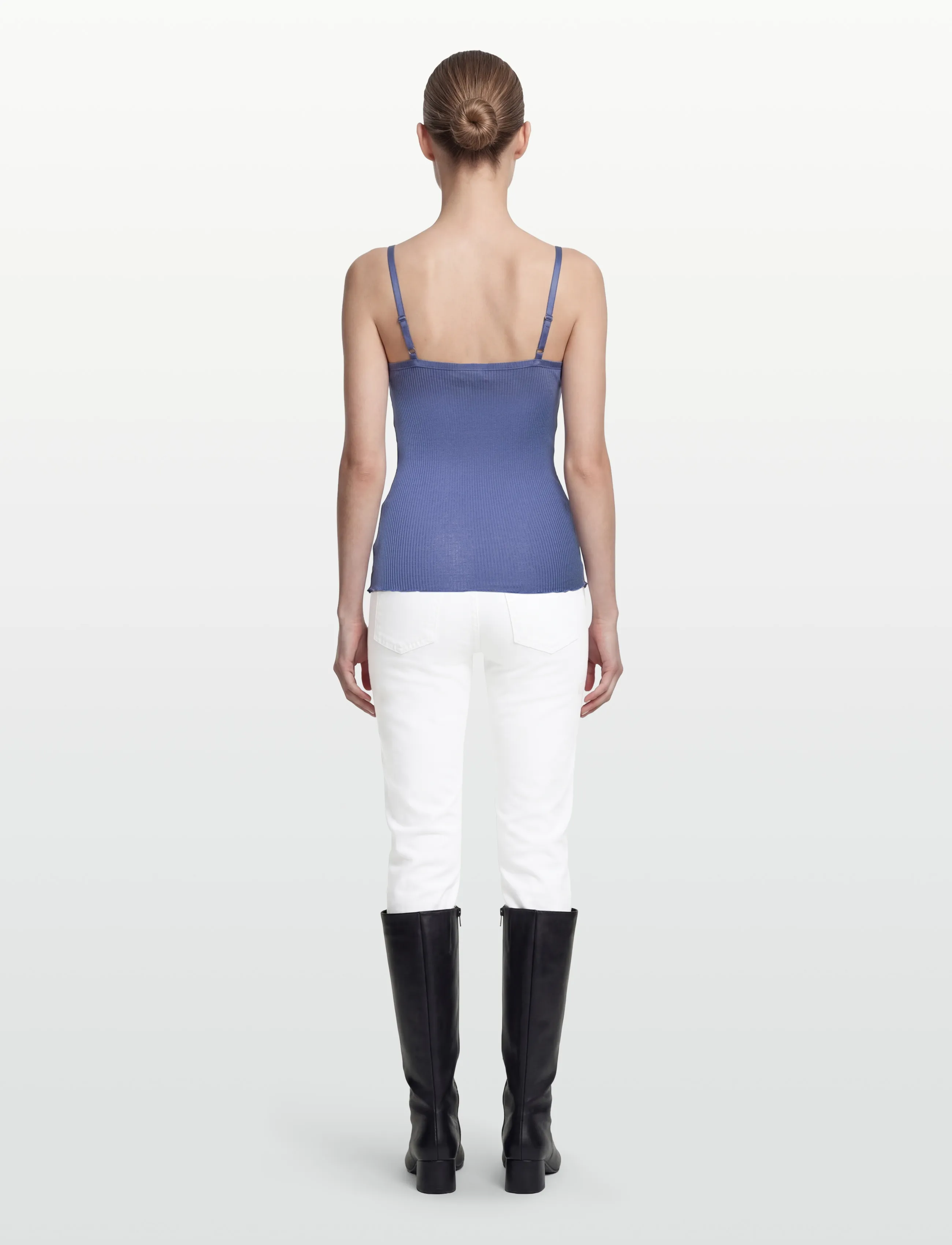 Rosemunde - RWBelle Silk SL V-neck Elastic Top - mouwloze tops - dutch blue - 4