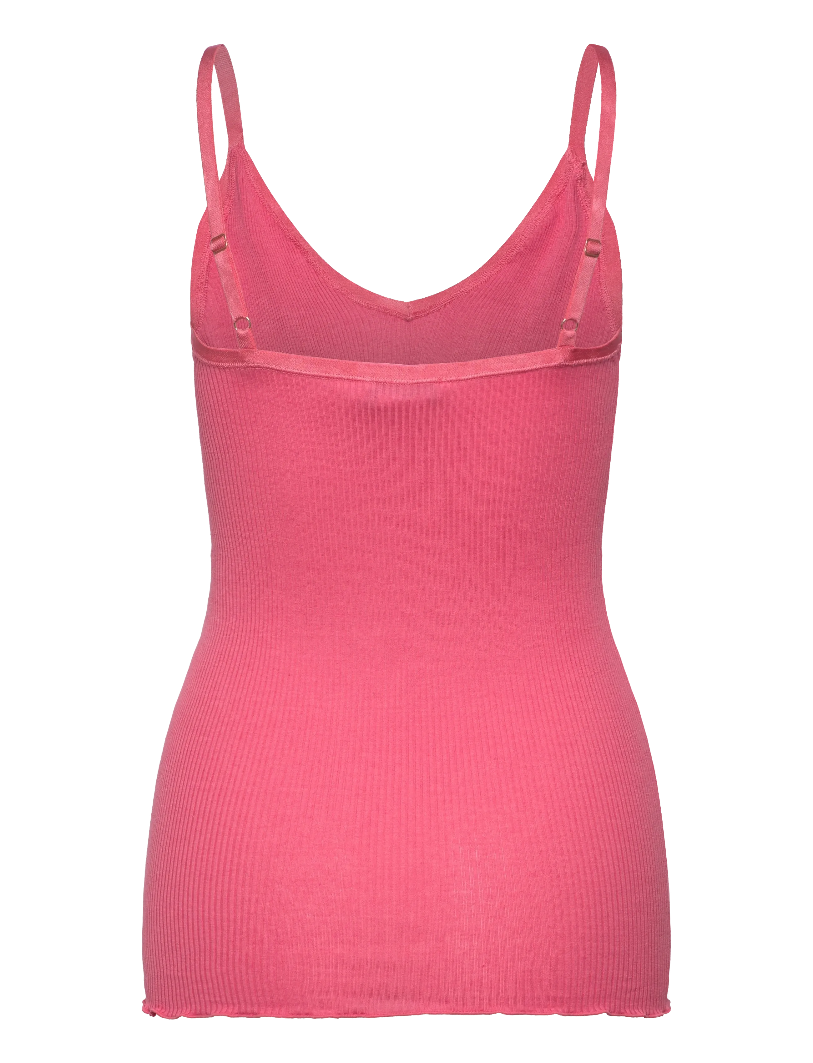 Rosemunde - RWBelle Silk SL V-neck Elastic Top - tanktops - rapture rose - 2