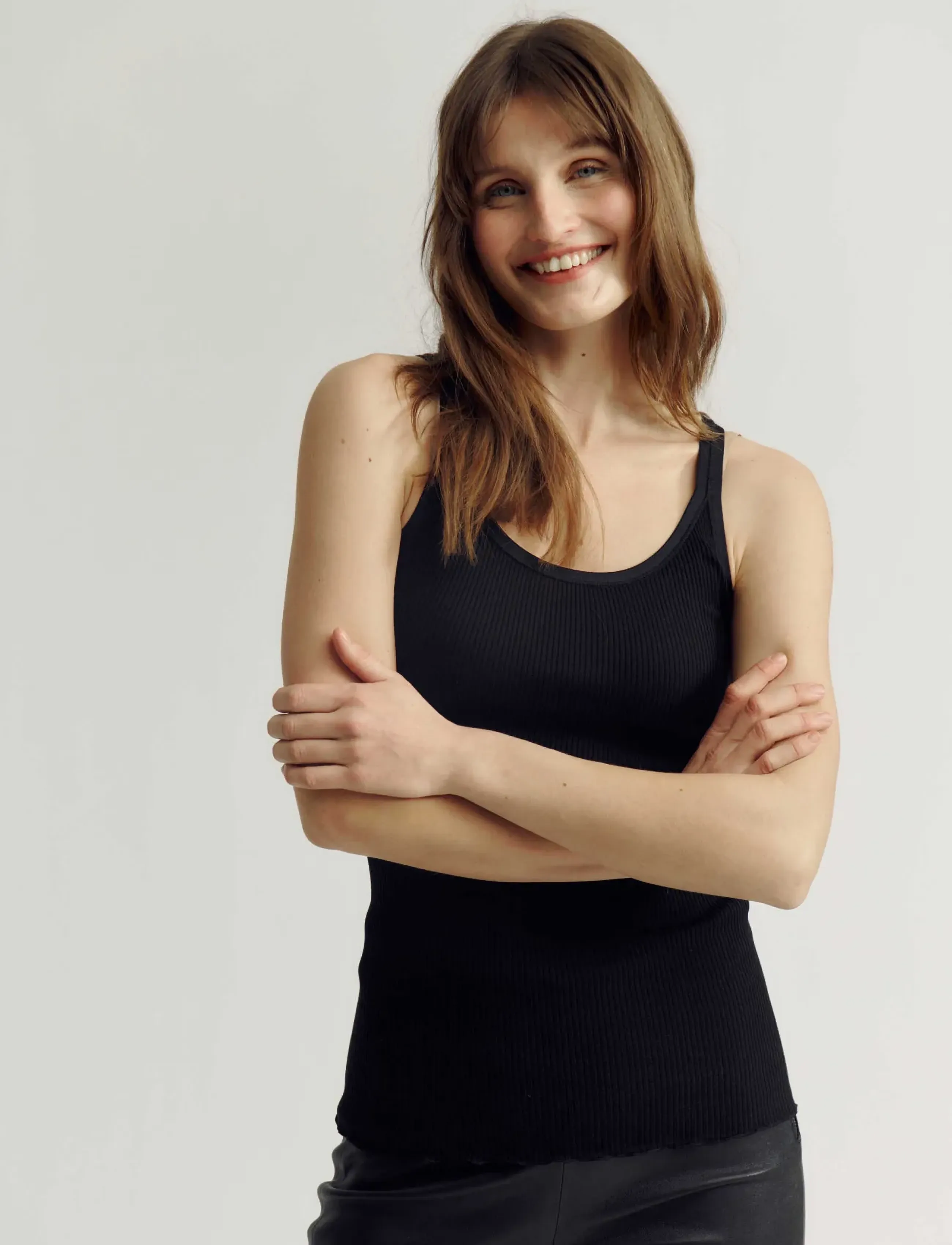 Rosemunde - RWBelle Silk U-neck Strap Elastic Top - die niedrigsten preise - black - 1